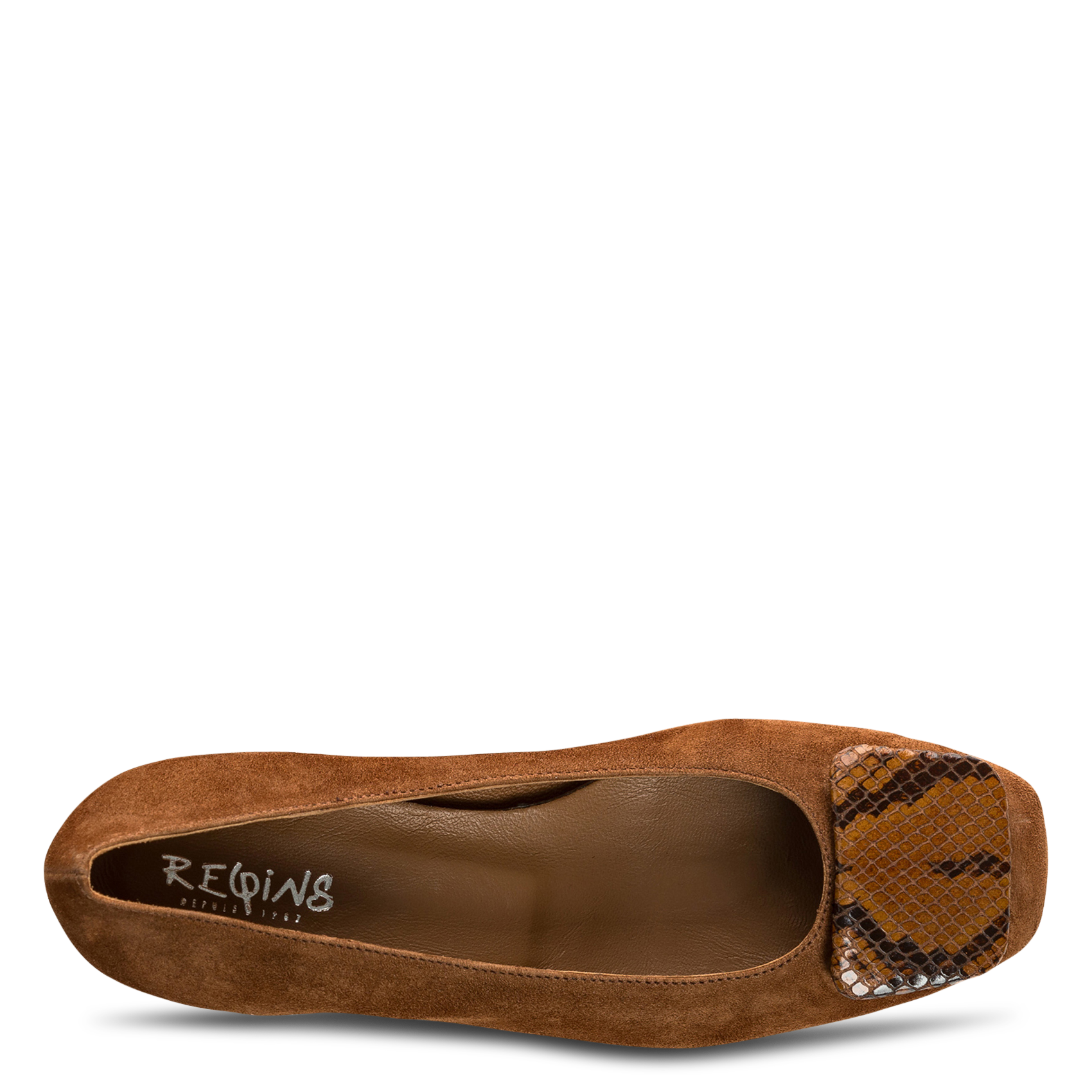 Pumps met python details in leer REQINS Bruin