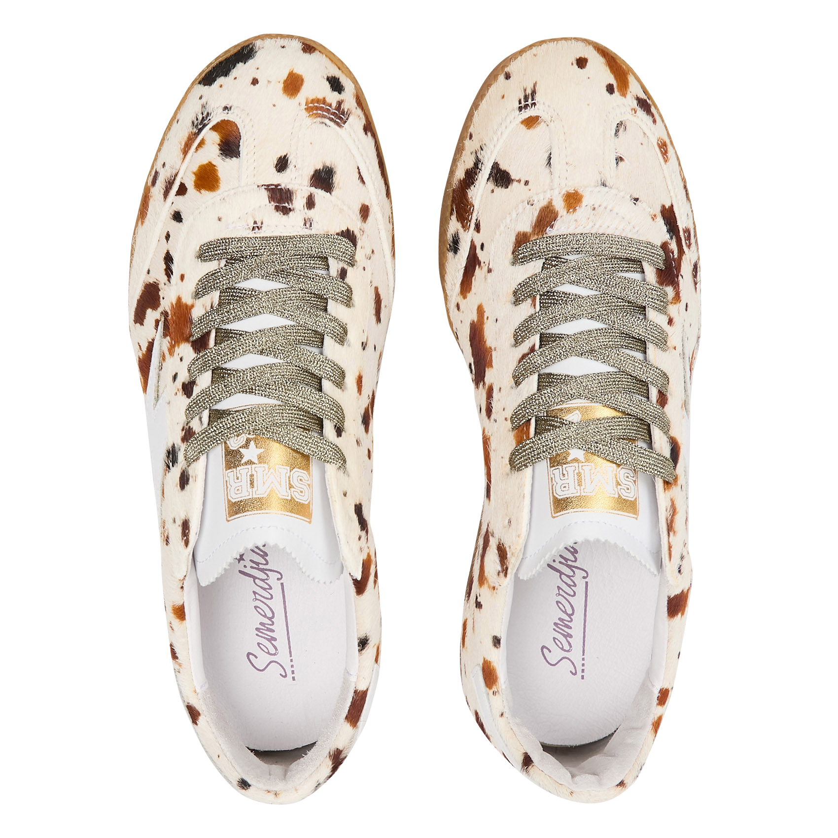 Baskets basses à motifs en cuir mélangé SEMERDJIAN - SMR Blanc