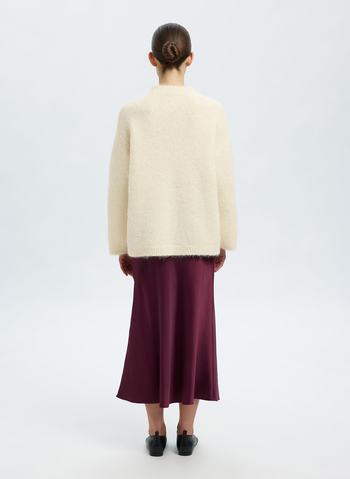 Pull oversize col montant en alpaga mélangé SELECTED Beige