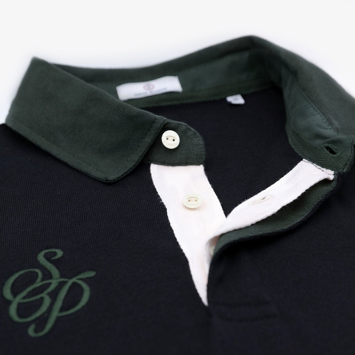 Black and green English rugby jersey Section Paloise SERGE BLANCO Black