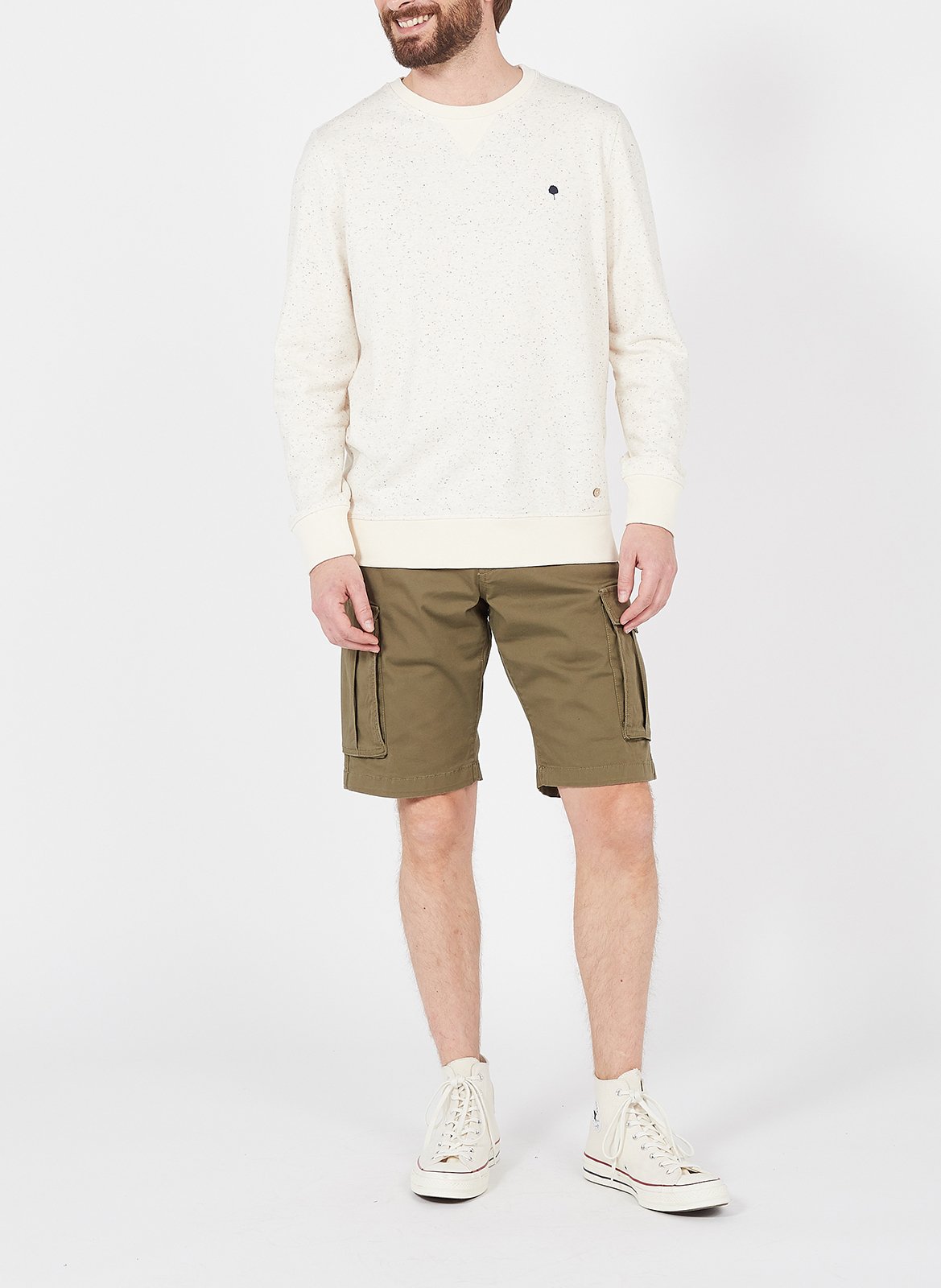 Rundhals-Sweatshirt aus Baumwoll-Mix, Regular Fit FAGUO Beige
