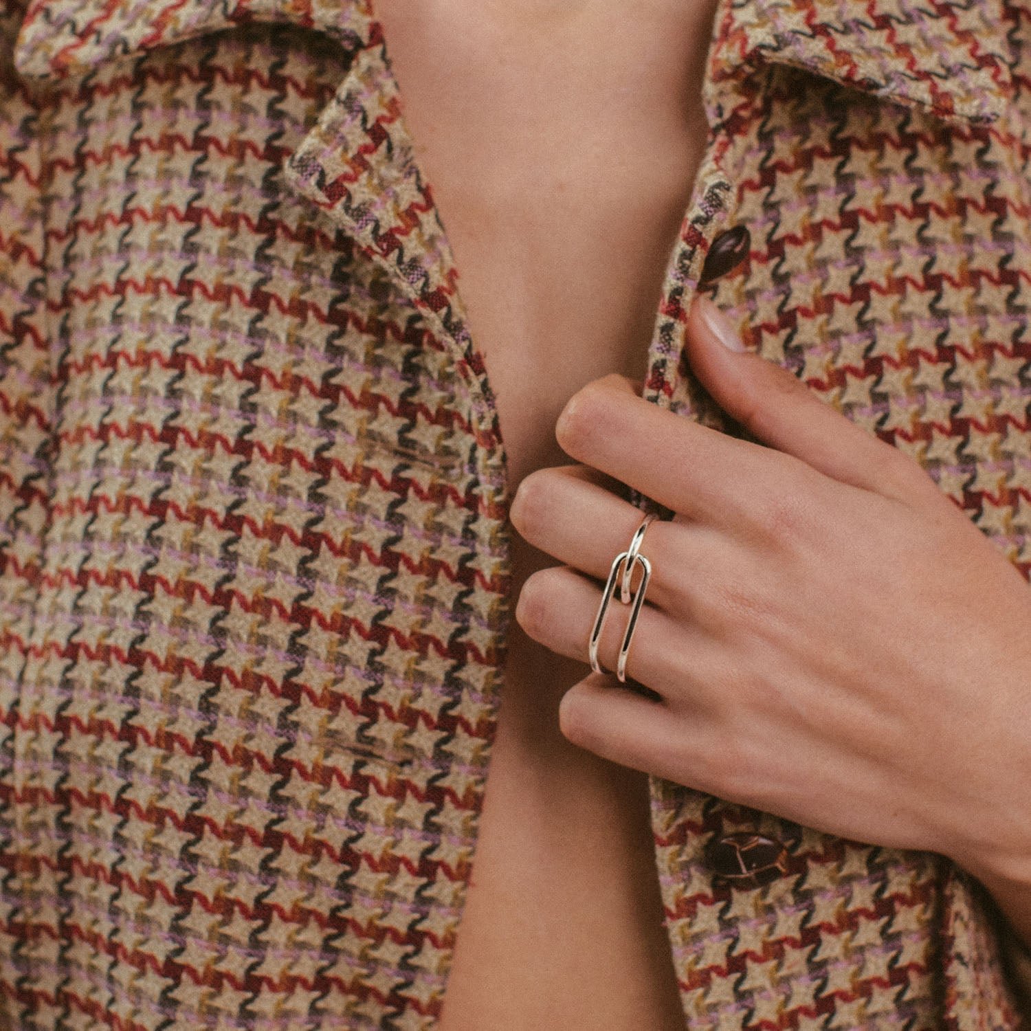 Reversible double ring, gold-plated MAYRENA Silver