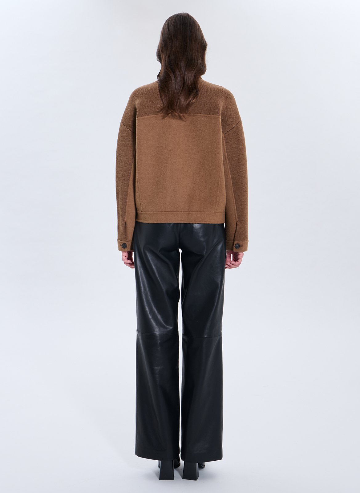 Classic-collar wool-blend jacket ZAPA Brown