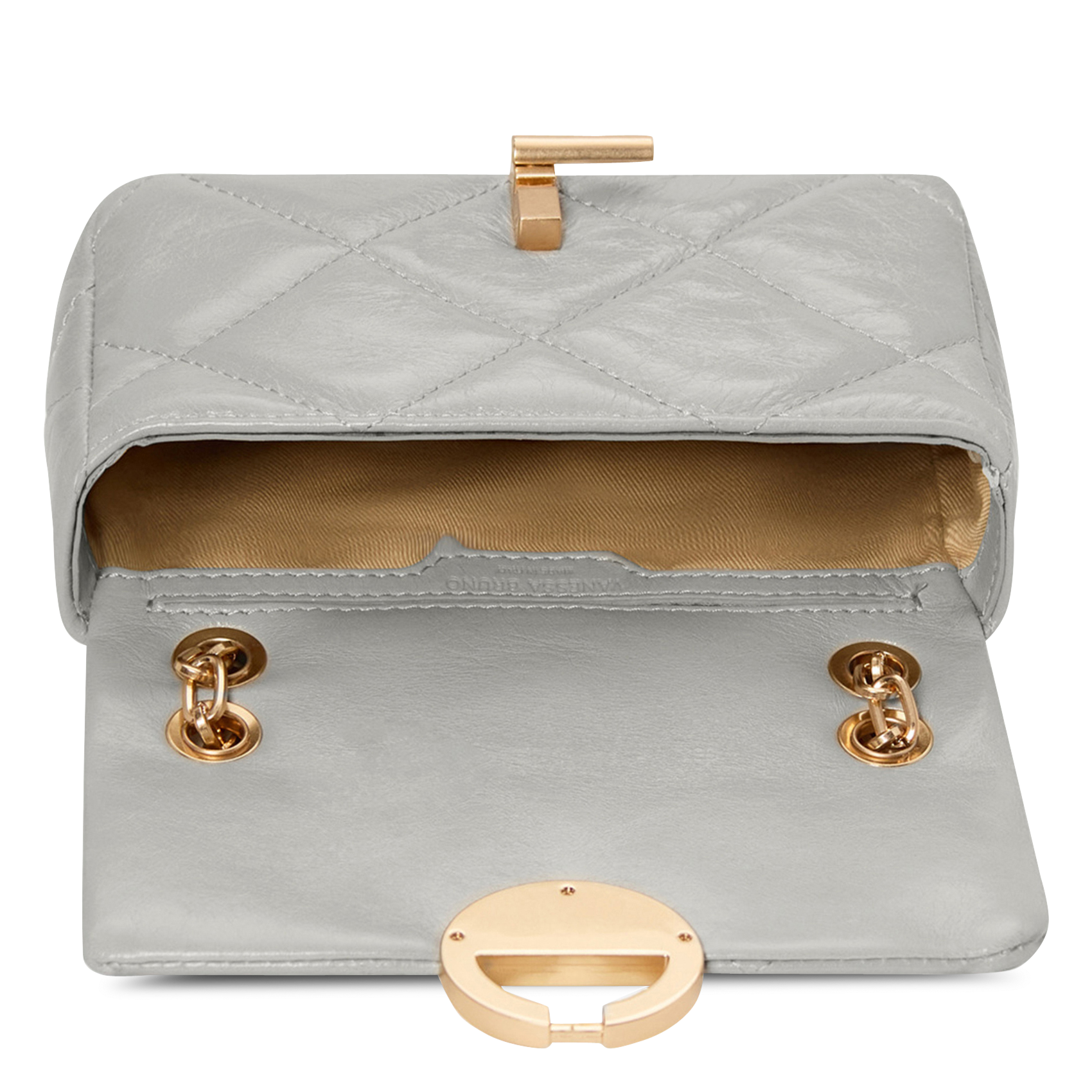 Gewatteerde, leren schoudertas VANESSA BRUNO Grijs