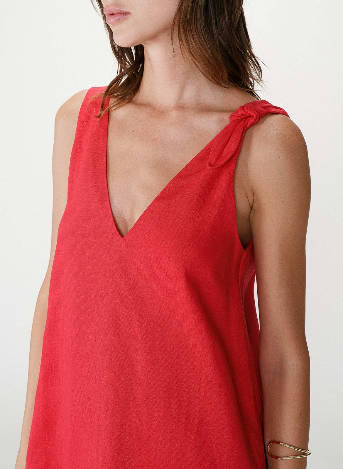 Kurzkleid aus Viskose-Mix GRACE ET MILA Rot