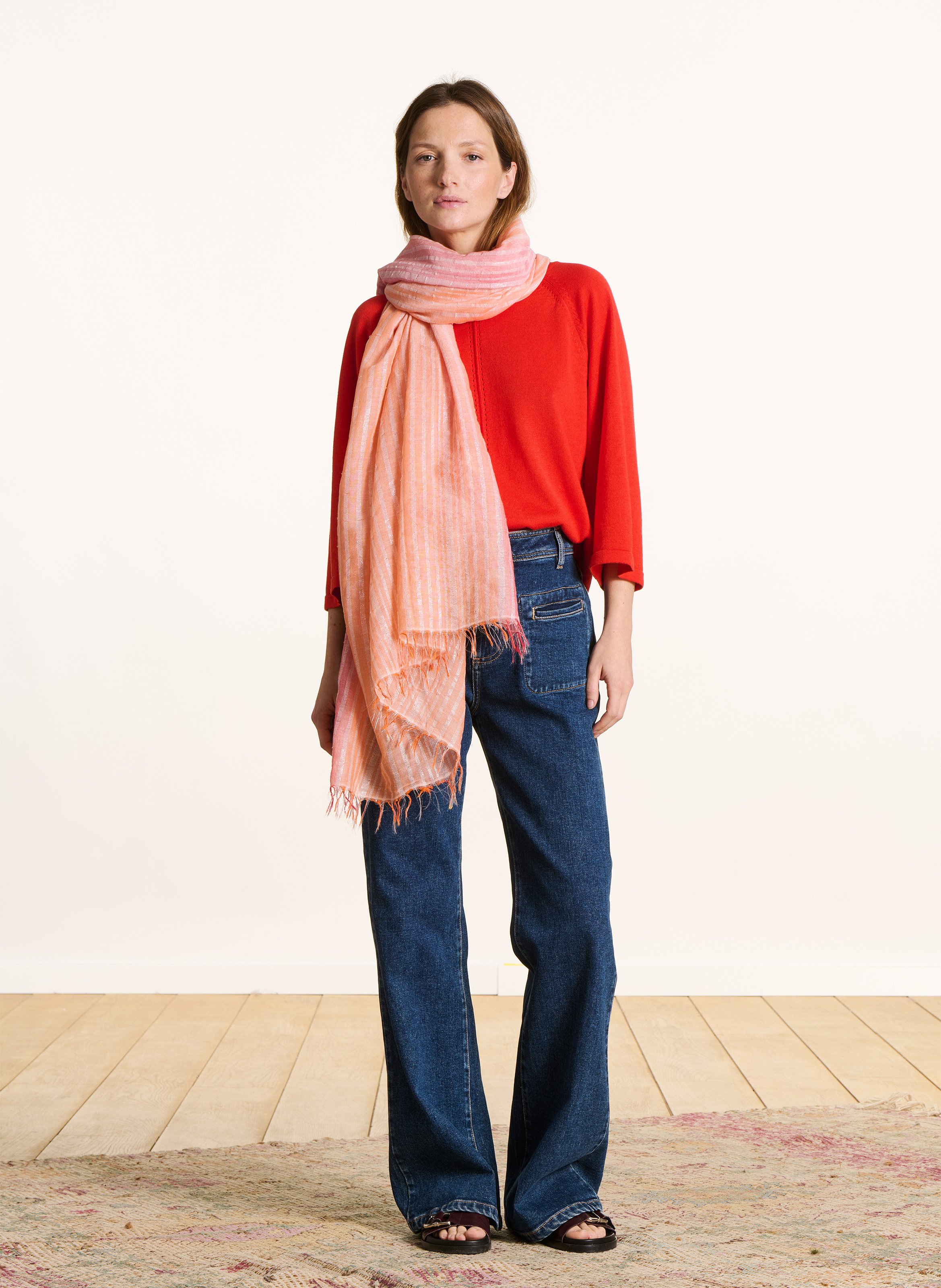 Opyntale - Foulard aus Baumwoll-Mix LA FEE MARABOUTEE Orange