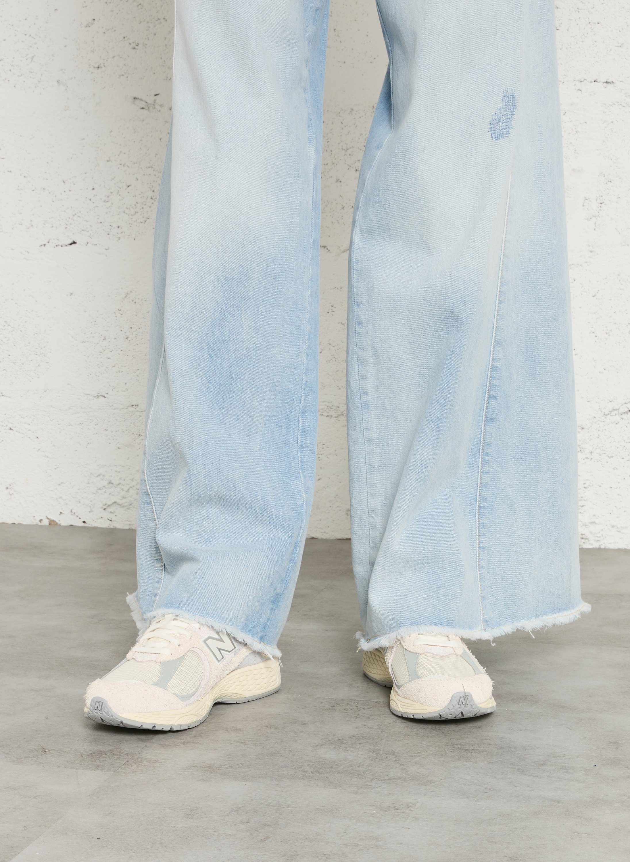 Low-top leather mix sneakers NEW BALANCE White