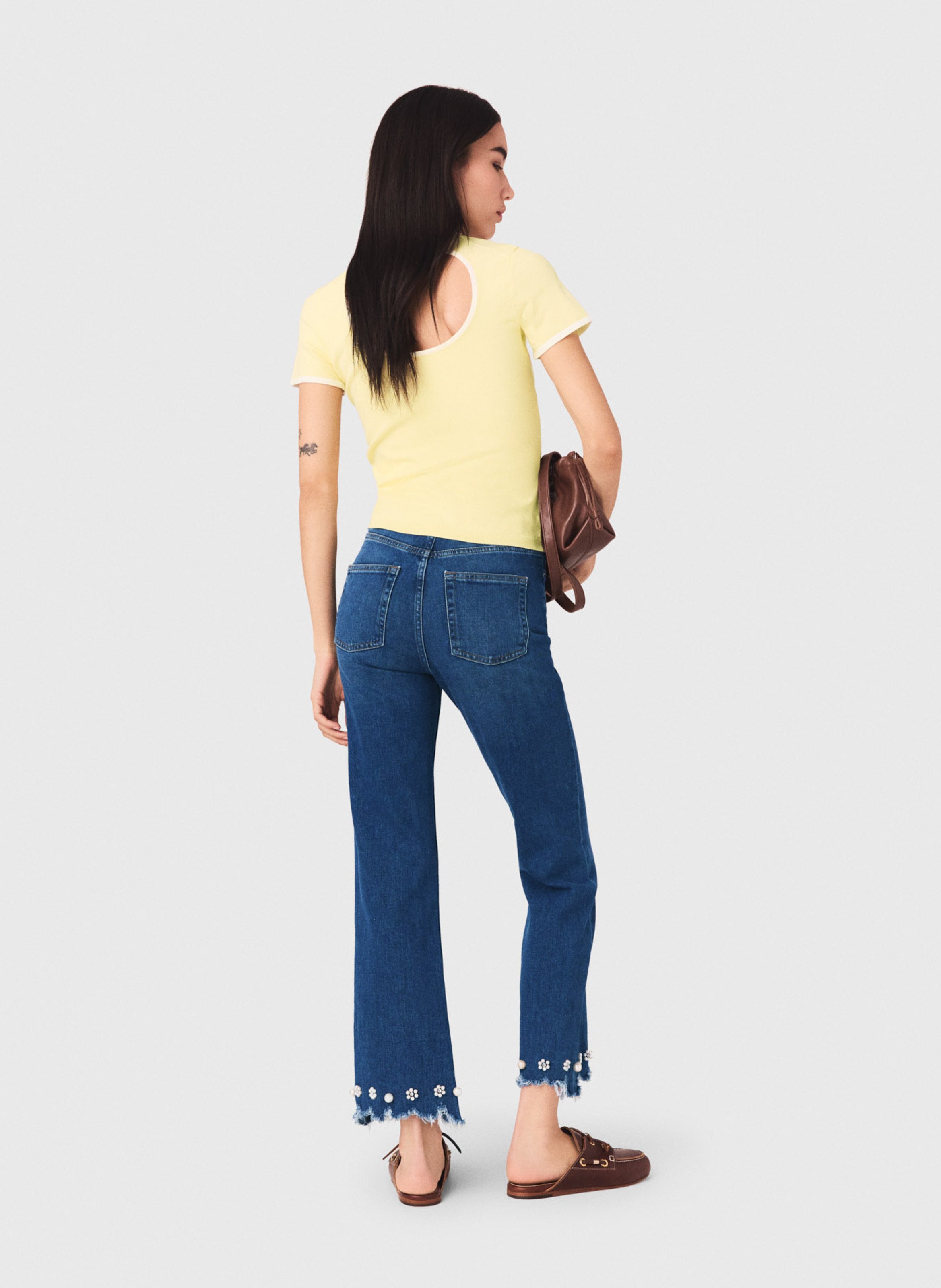 Rechte jeans - katoenblend MAJE Blauw