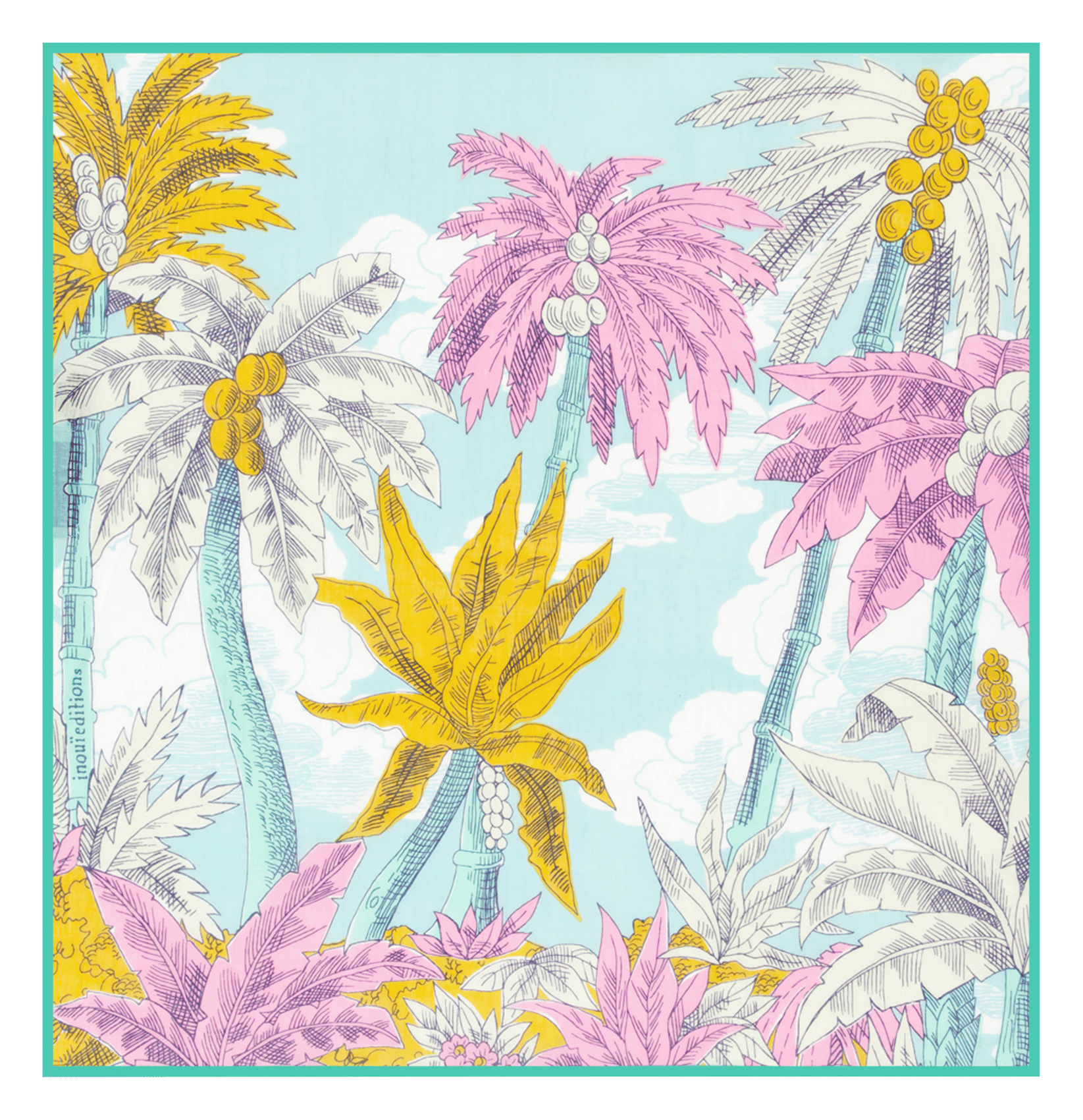 Carré imprimé palmiers en coton INOUI EDITIONS