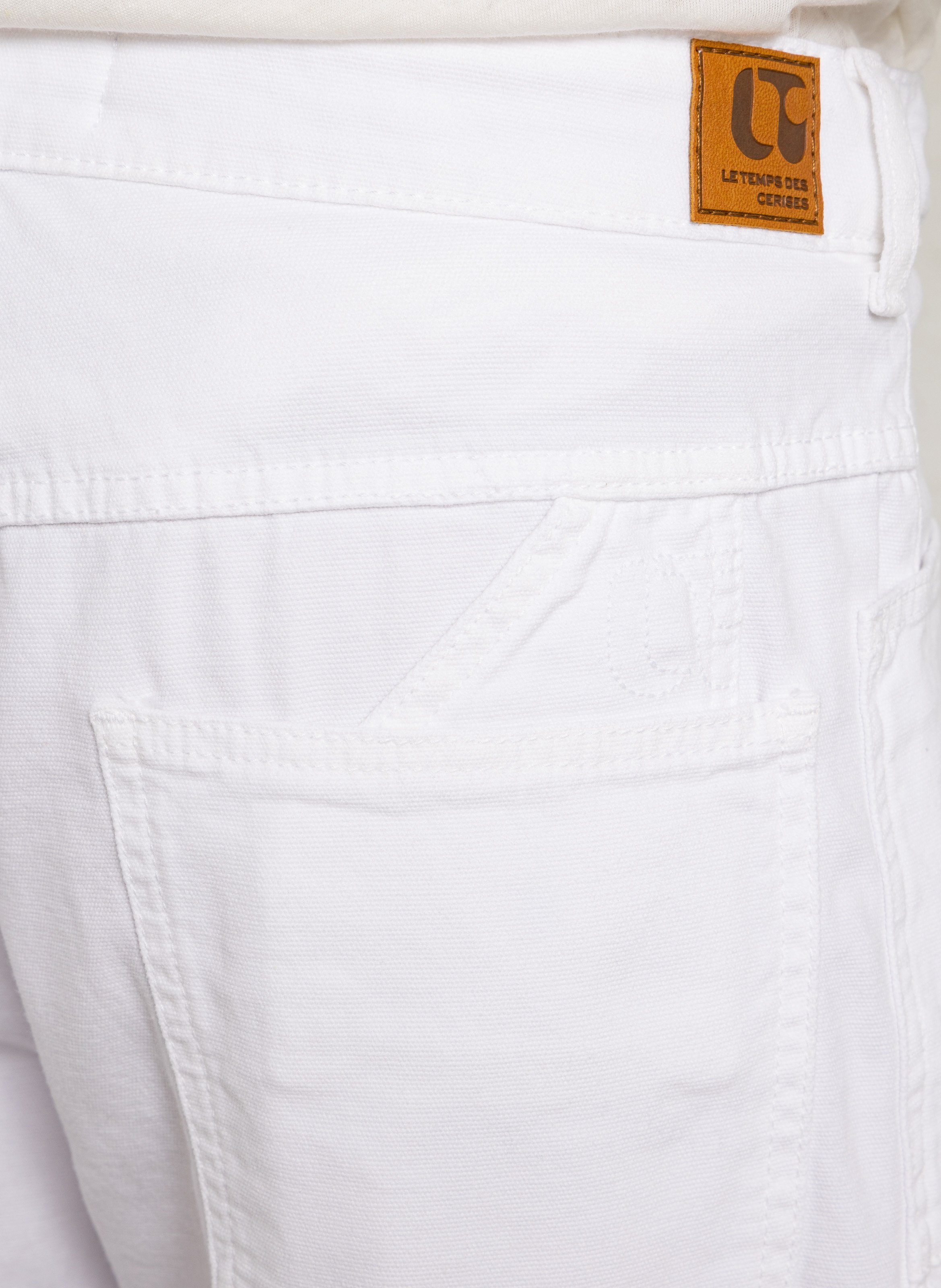 Pantalon large en coton mélangé LE TEMPS DES CERISES Blanc