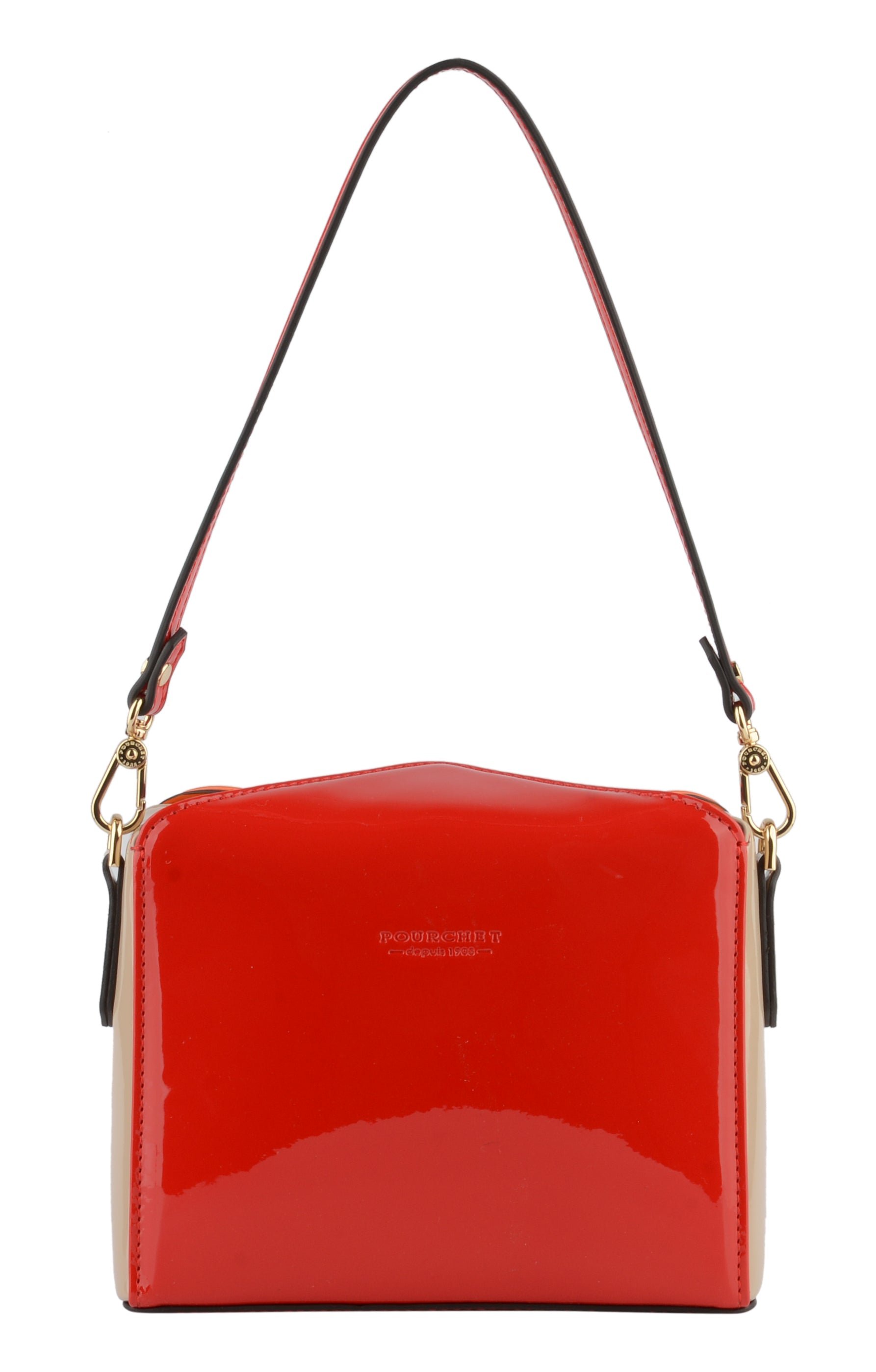 Synthetic shoulder bag POURCHET Orange
