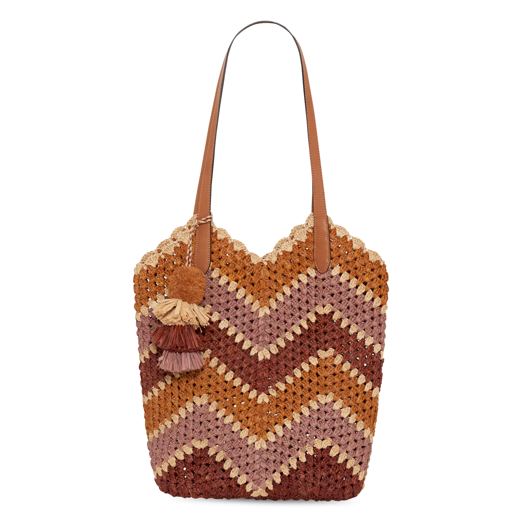 Shopper tas met raffia en lederen motief GERARD DAREL Zwart