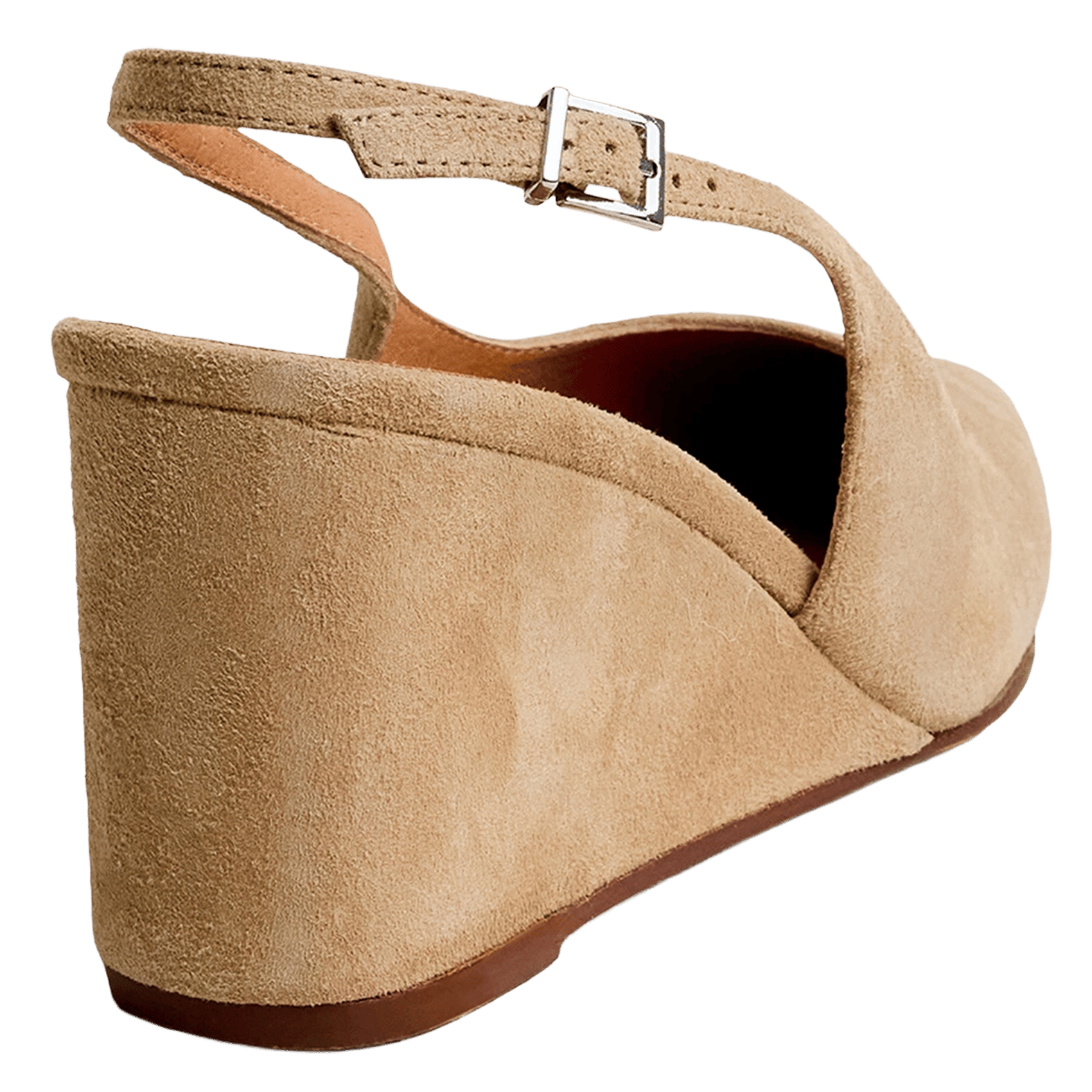 Escarpins pointus compensés en suède JONAK Marron