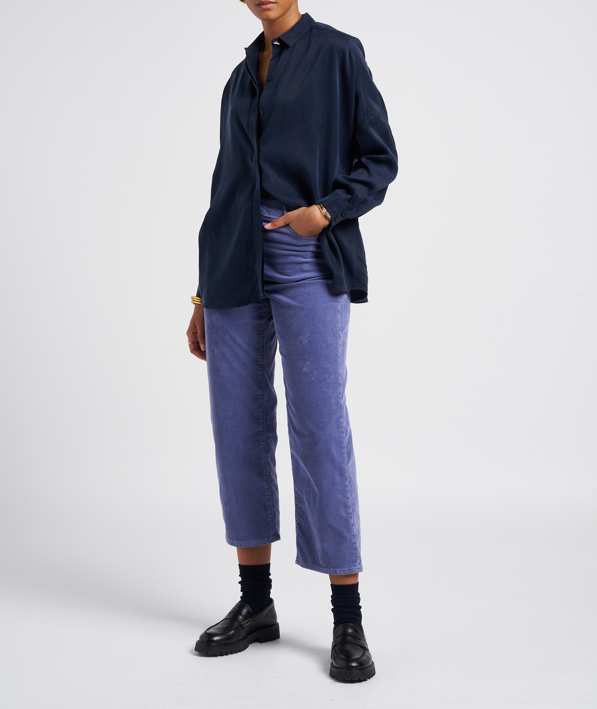 Chemise col classique satinée  SESSUN Bleu