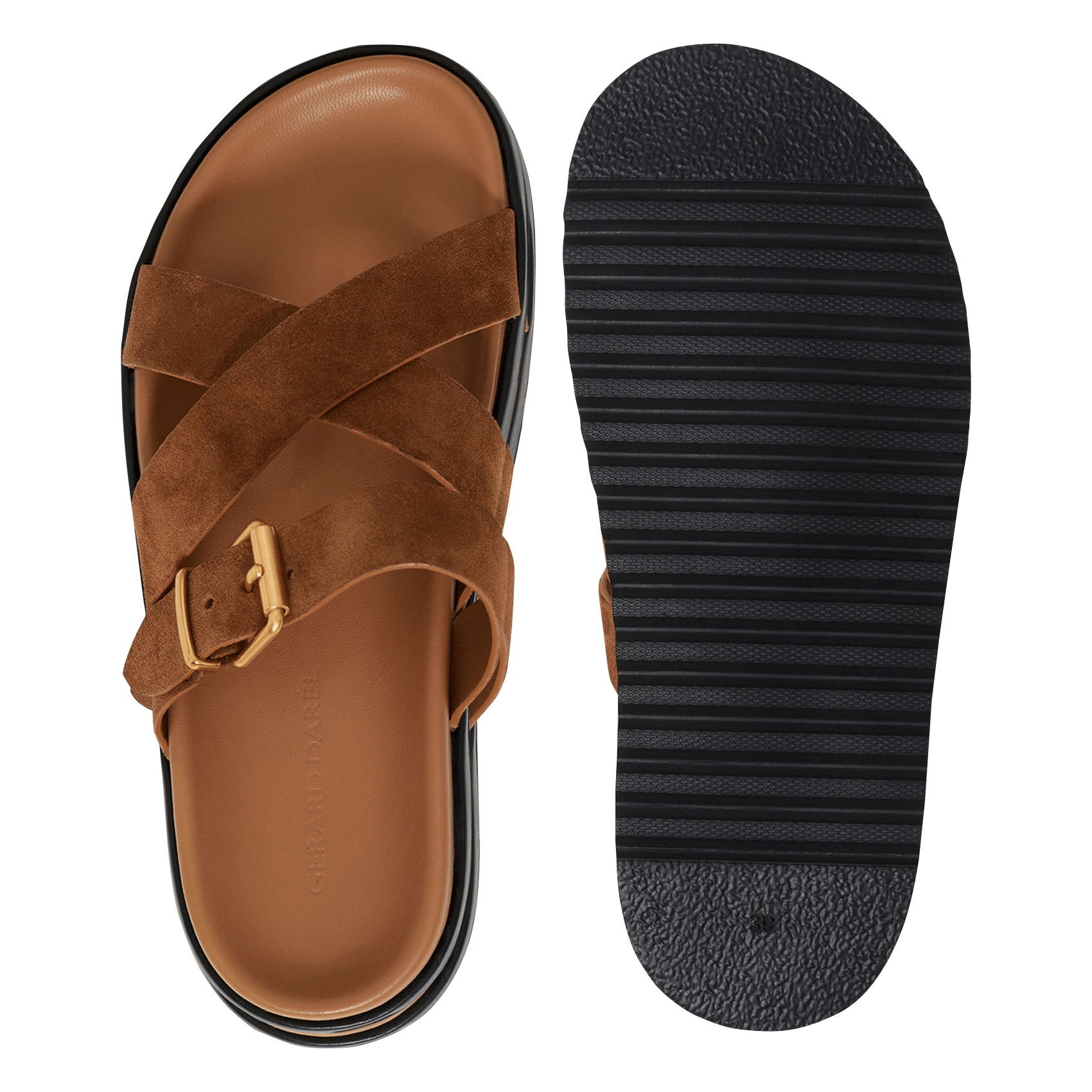 Flache Veloursleder-Sandalen GERARD DAREL Braun