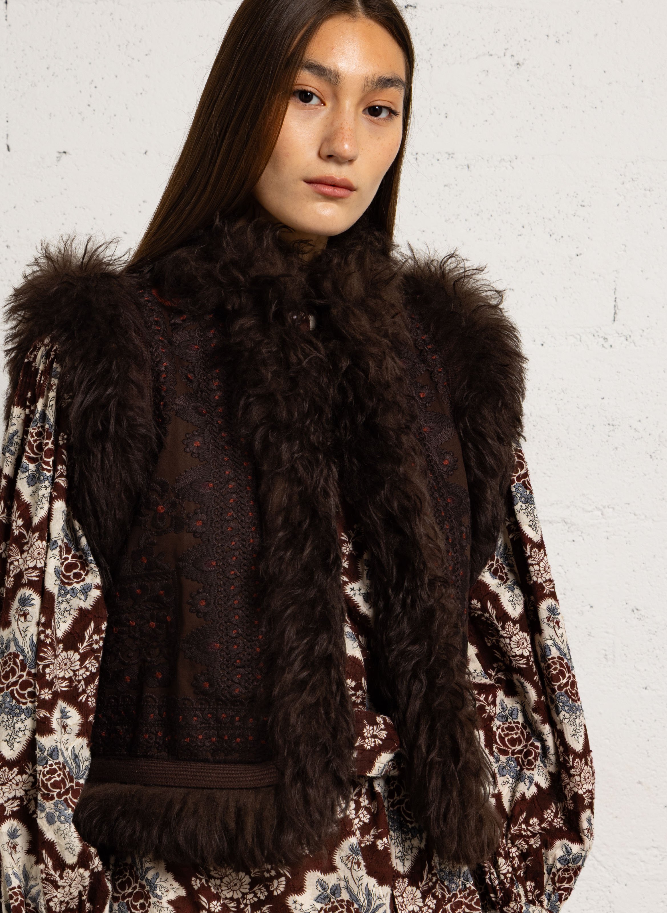 Bestickte Baumwolljacke ANTIK BATIK Braun