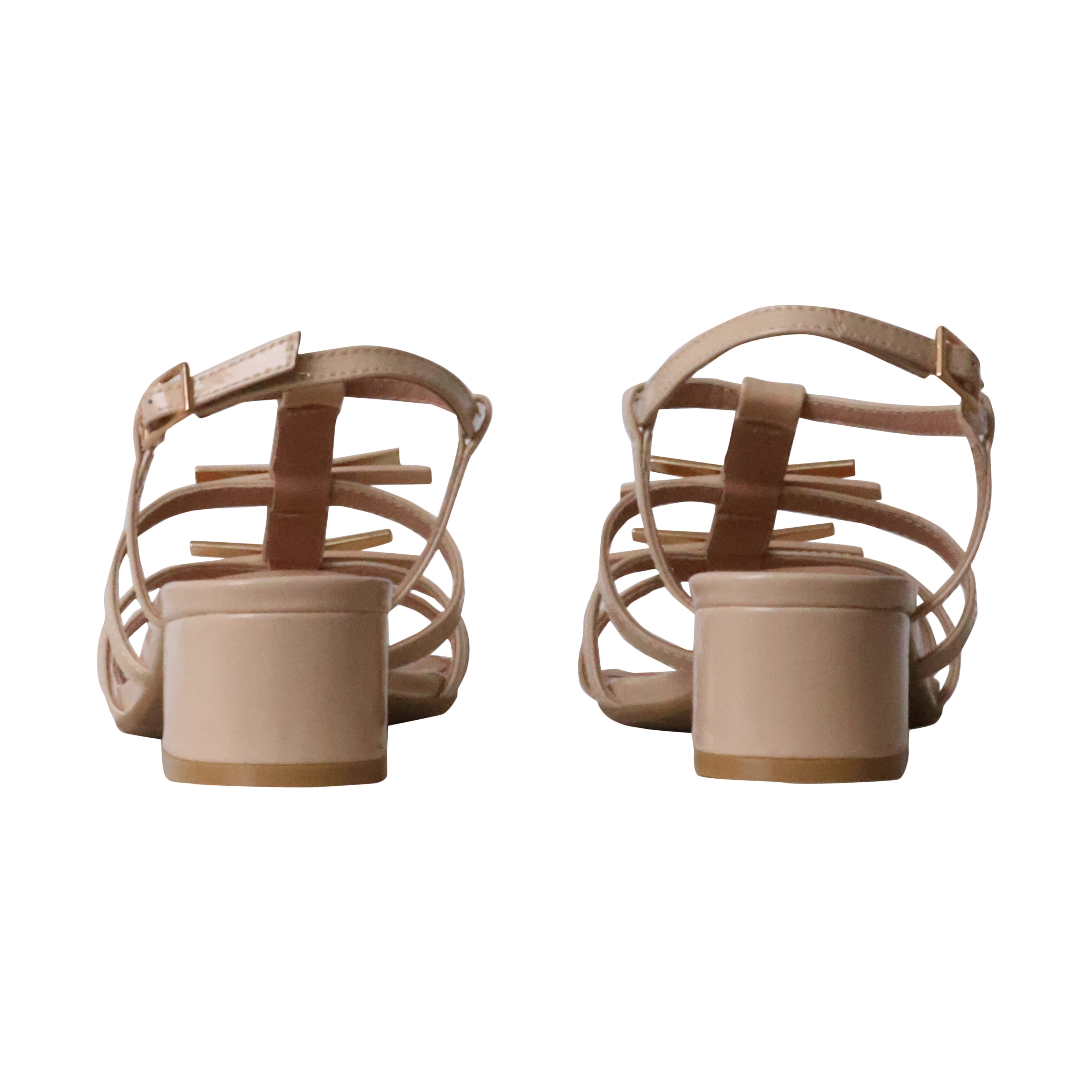 Nelia leather heel sandals EMILIE KARSTON Beige