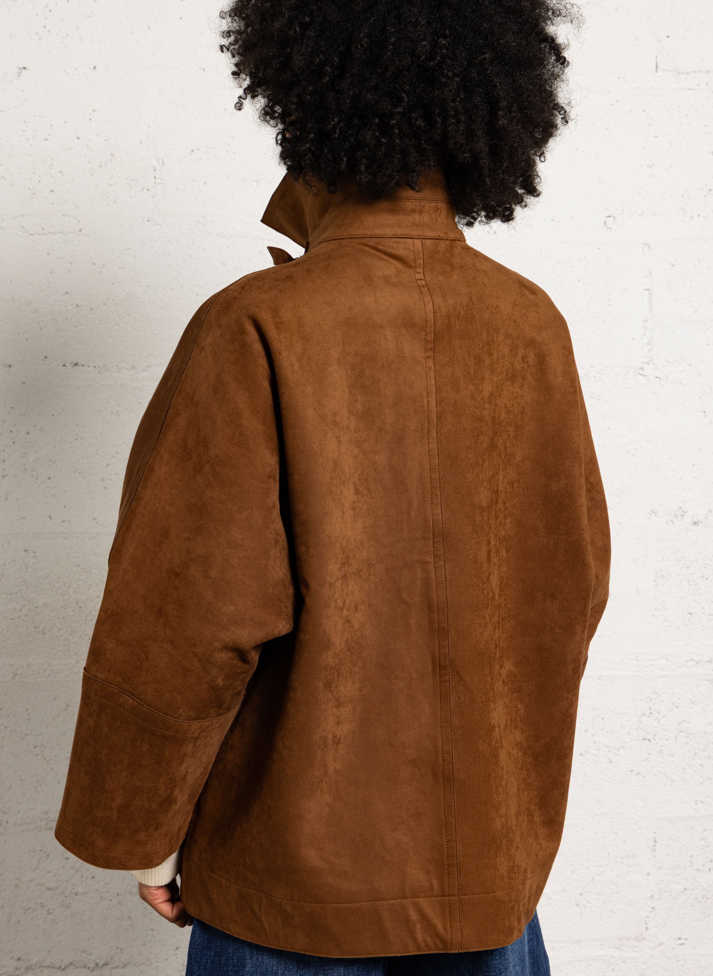 Oversized suede coat  SUNCOO Brown