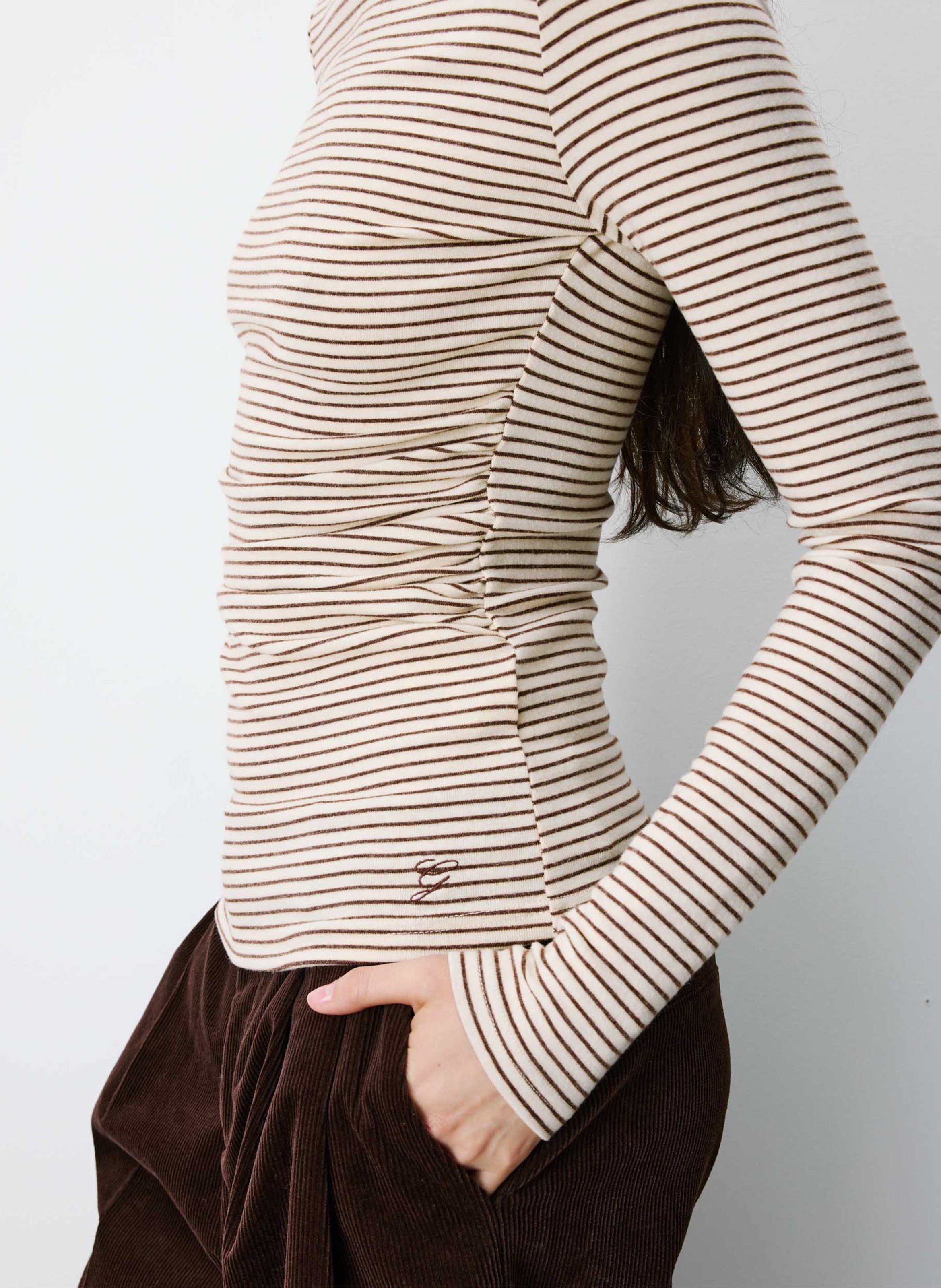 T-shirt manches longues moulant GRACE ET MILA Beige
