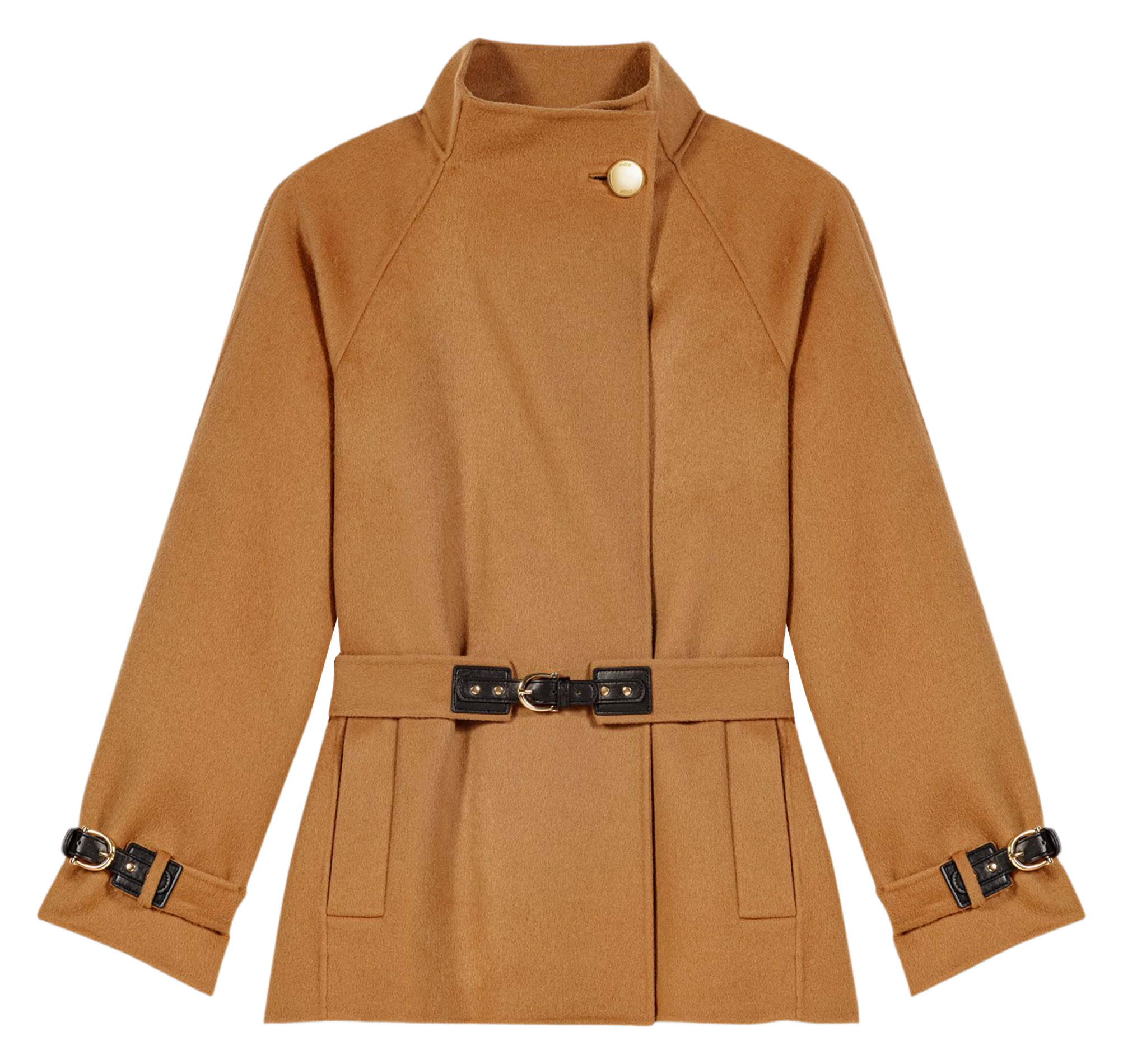 Manteau cintré en laine mélangée MAJE Beige