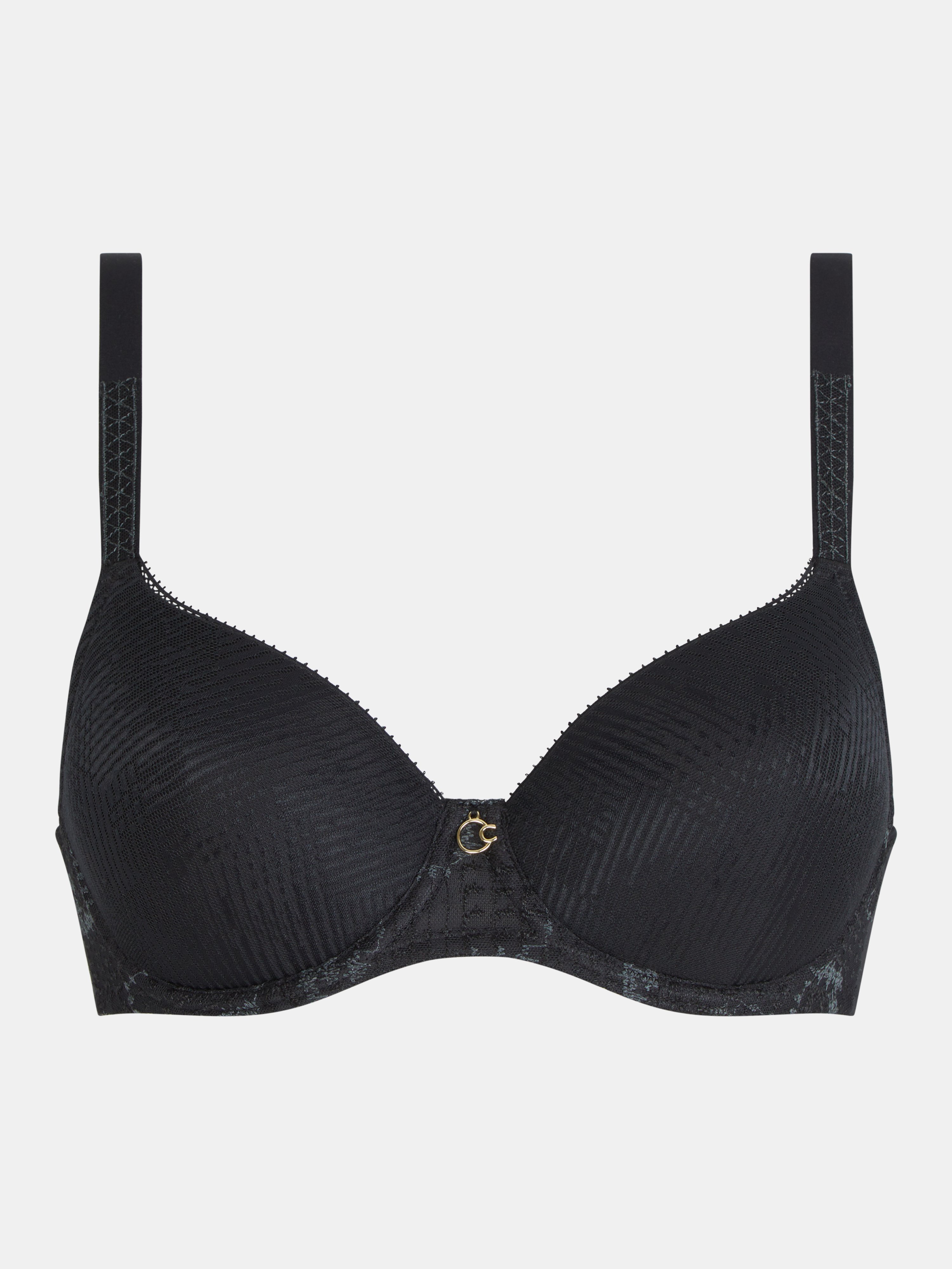 Memory foam full cup bra with embroidery CHANTELLE Black