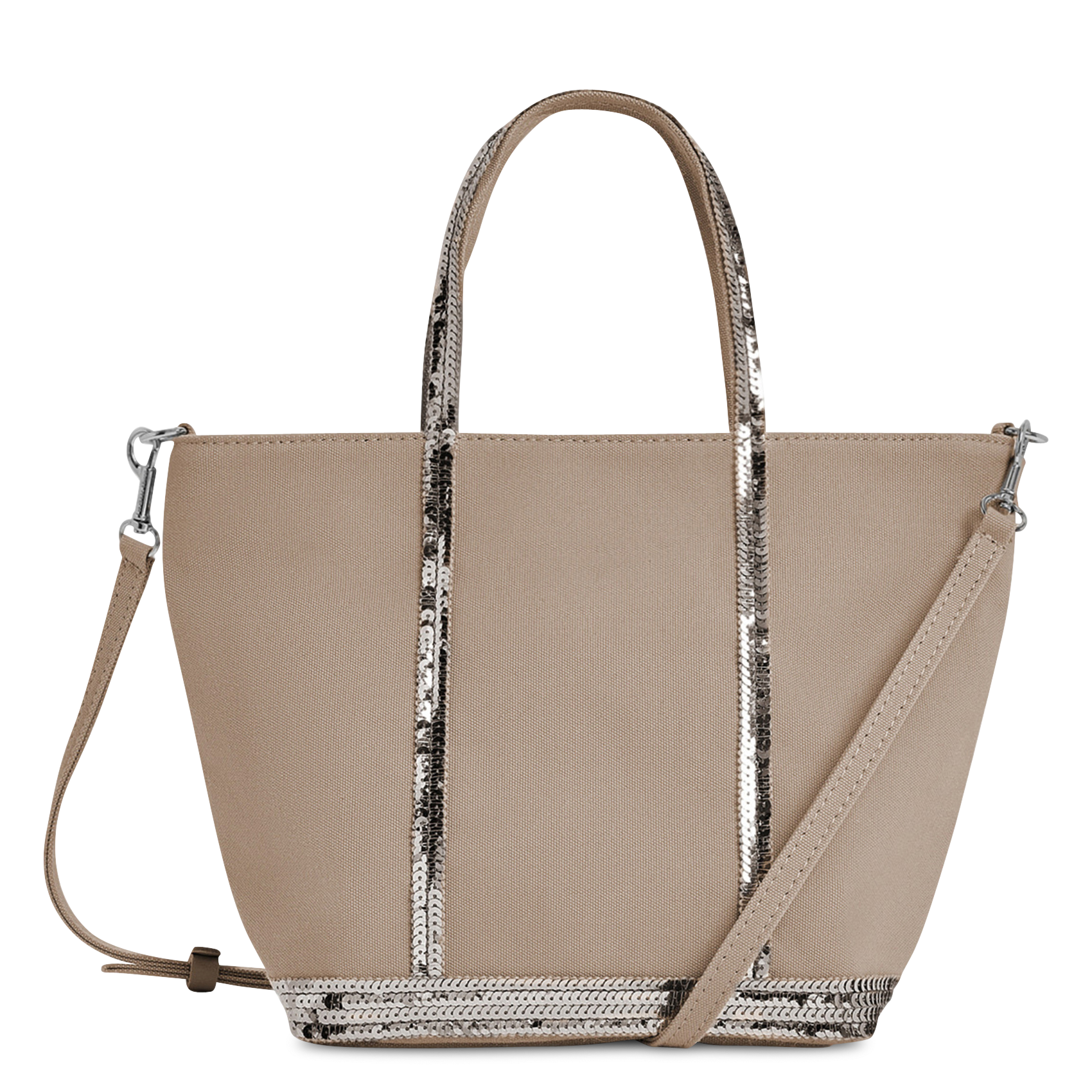 Mini-Shopper aus Baumwolle mit Pailletten VANESSA BRUNO Grau