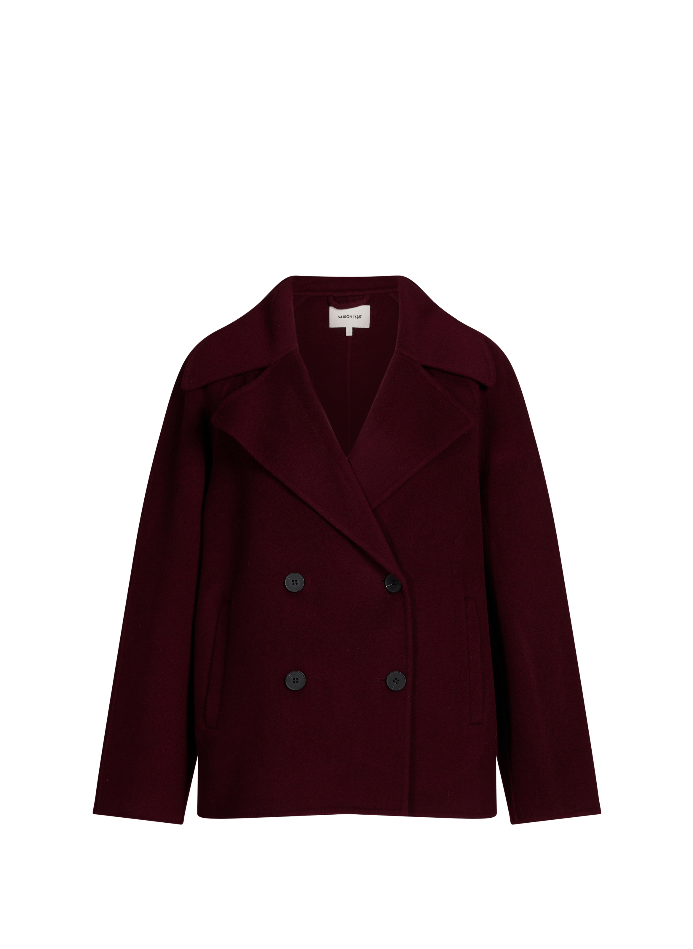 Oversized short coat in blended wool wabana SAISON 1865 Red