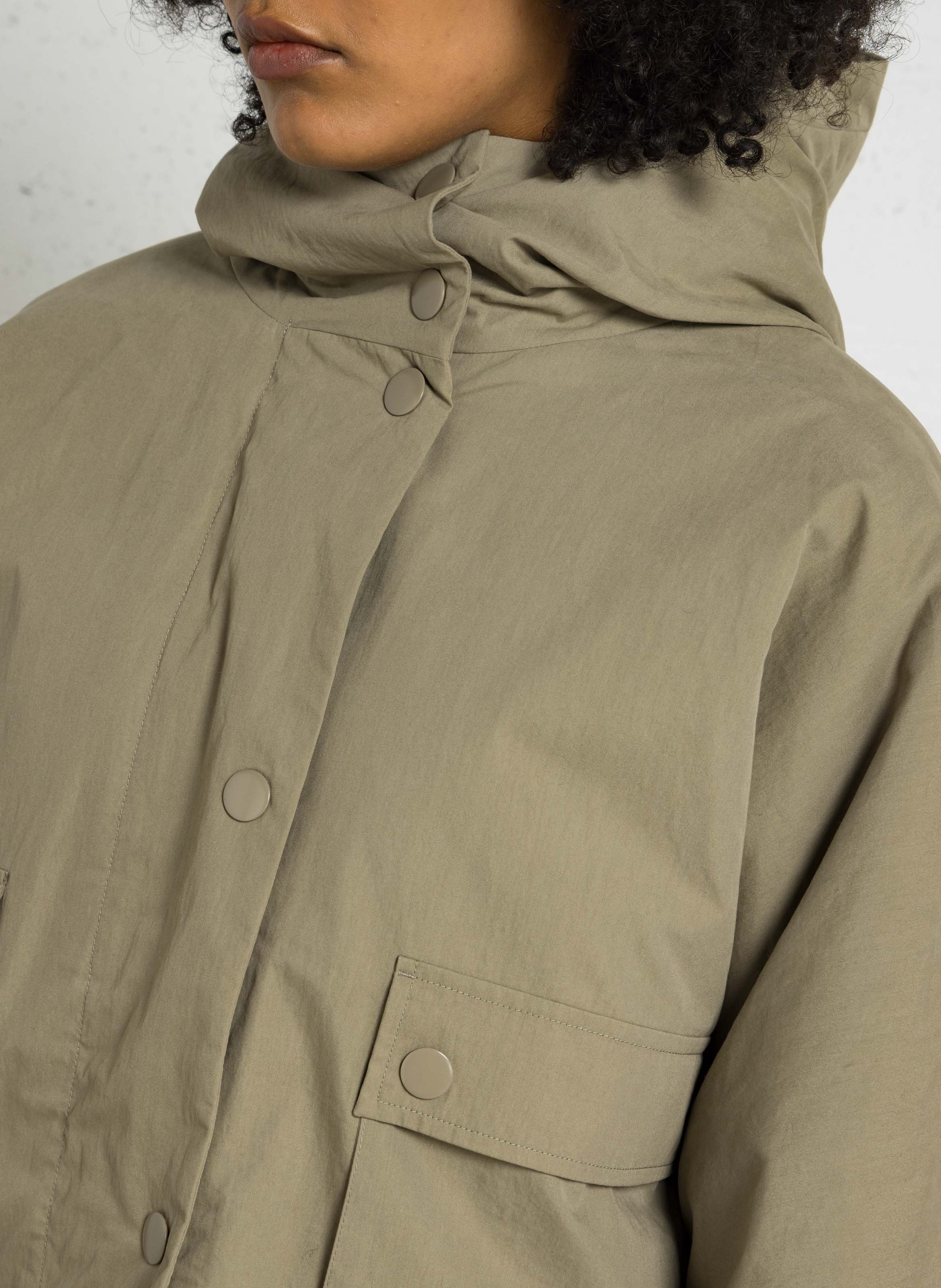 Veste col rond en coton mélangé BELLEROSE Kaki