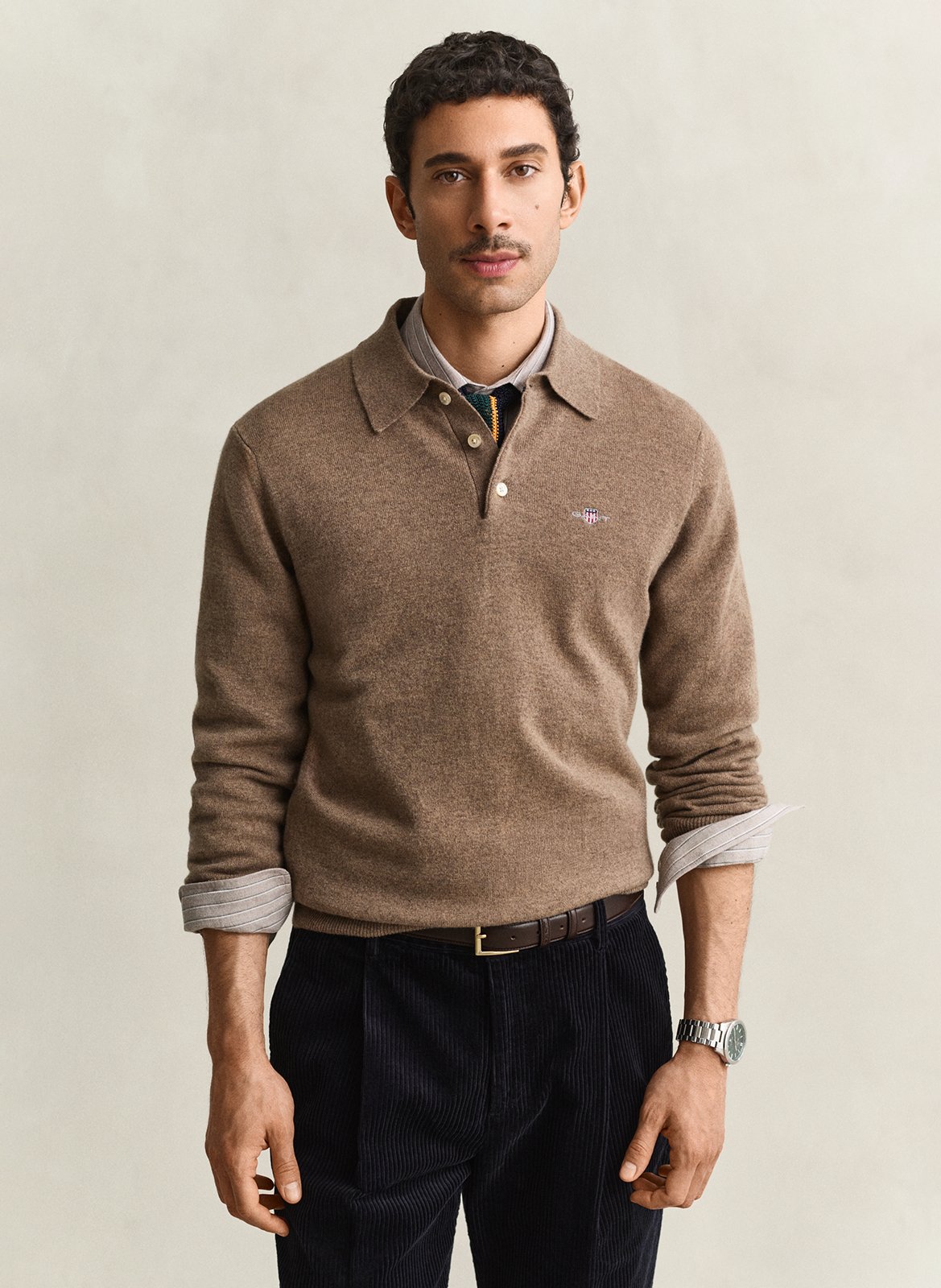 Pull droit col polo en laine GANT