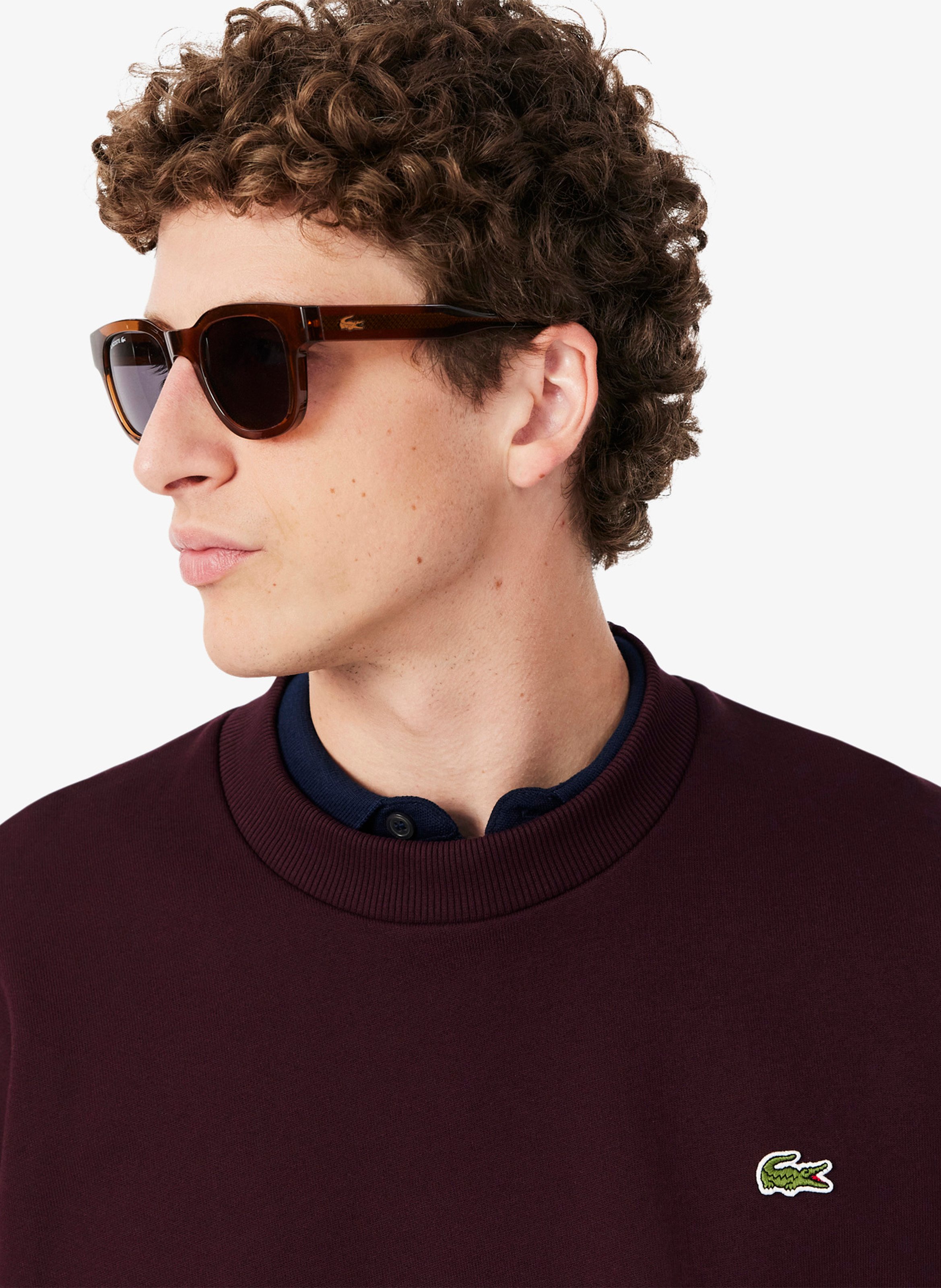 Rundhals-Sweatshirt aus Baumwoll-Mix LACOSTE Rot
