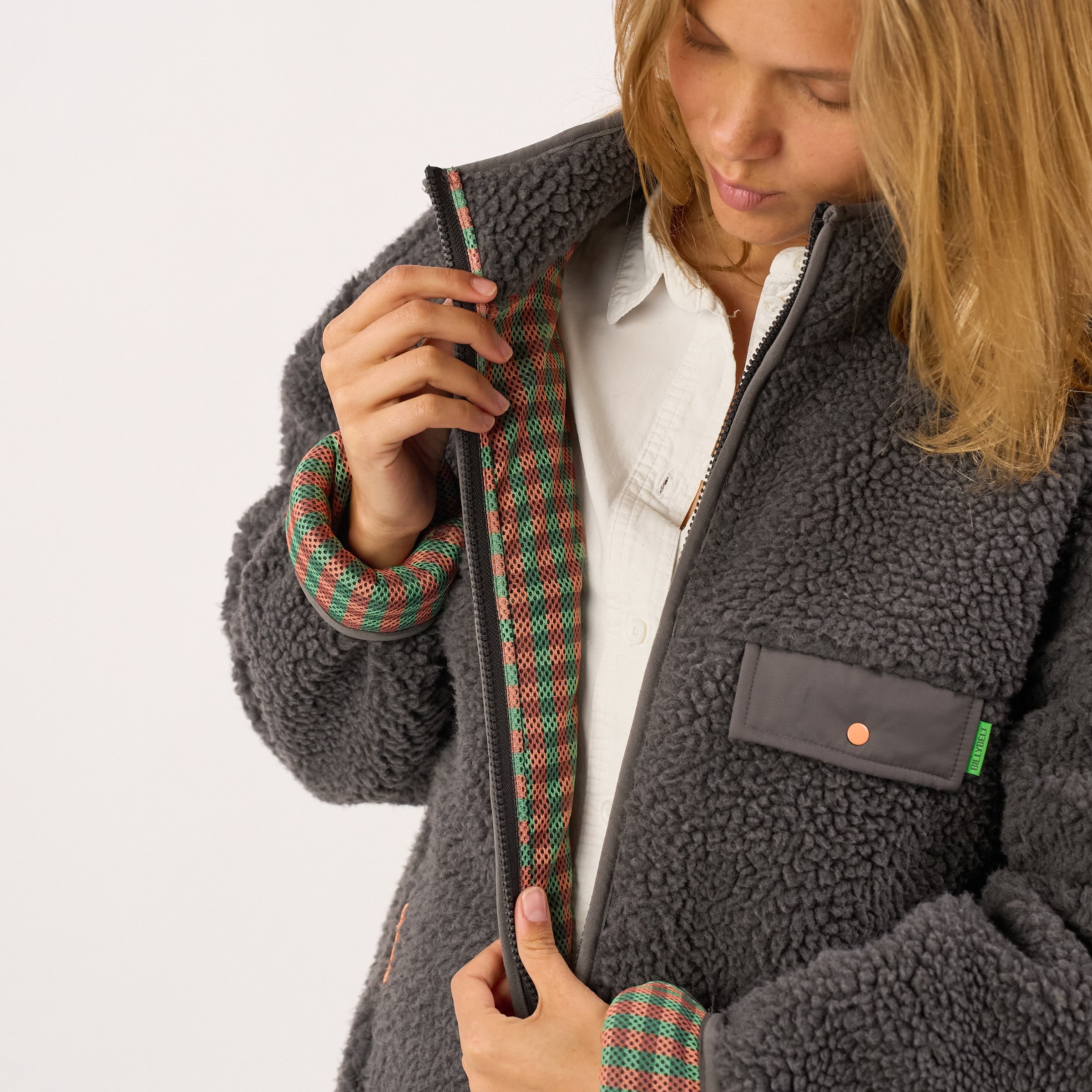 Sherpa zip-up jacket BILLYBELT Grey