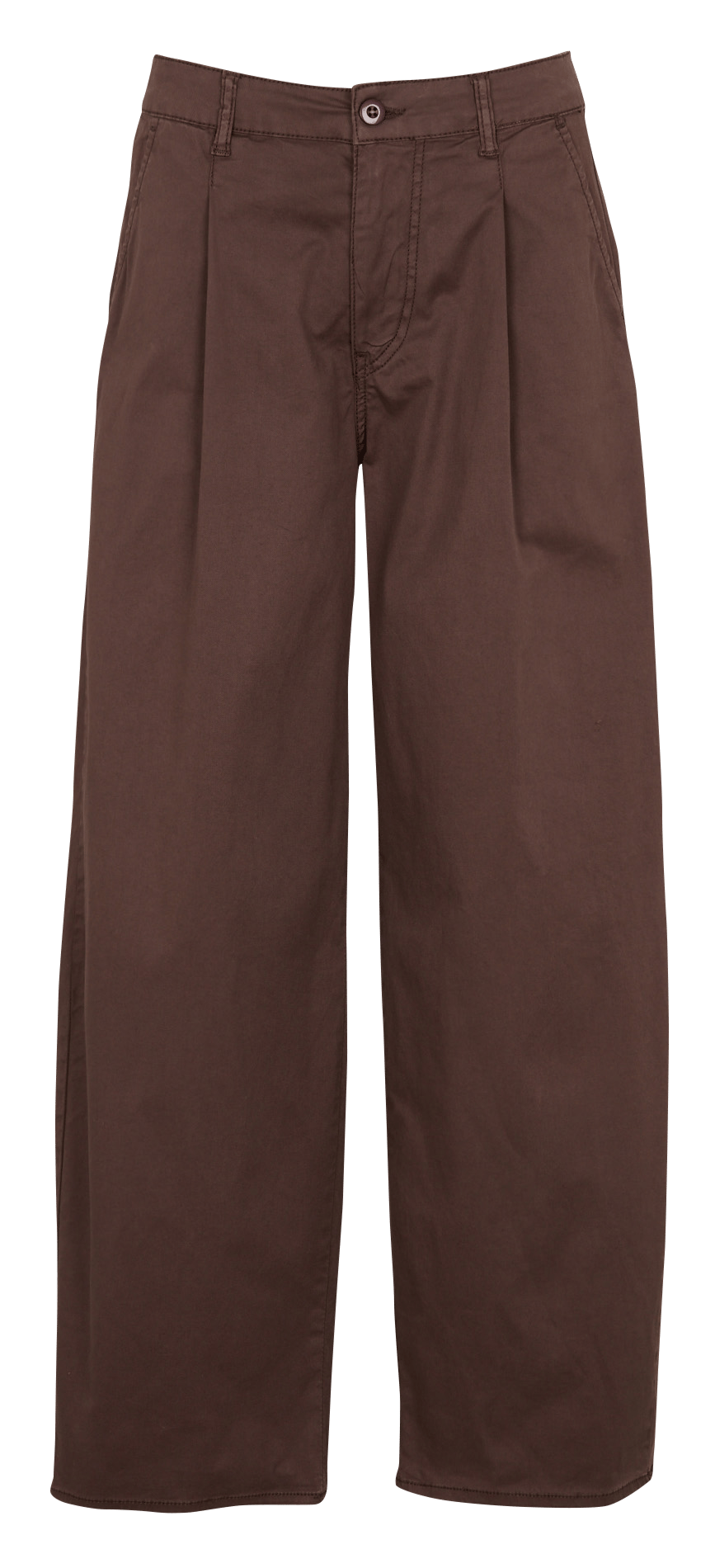 Pantalon droit en coton mélangé LE TEMPS DES CERISES Marron
