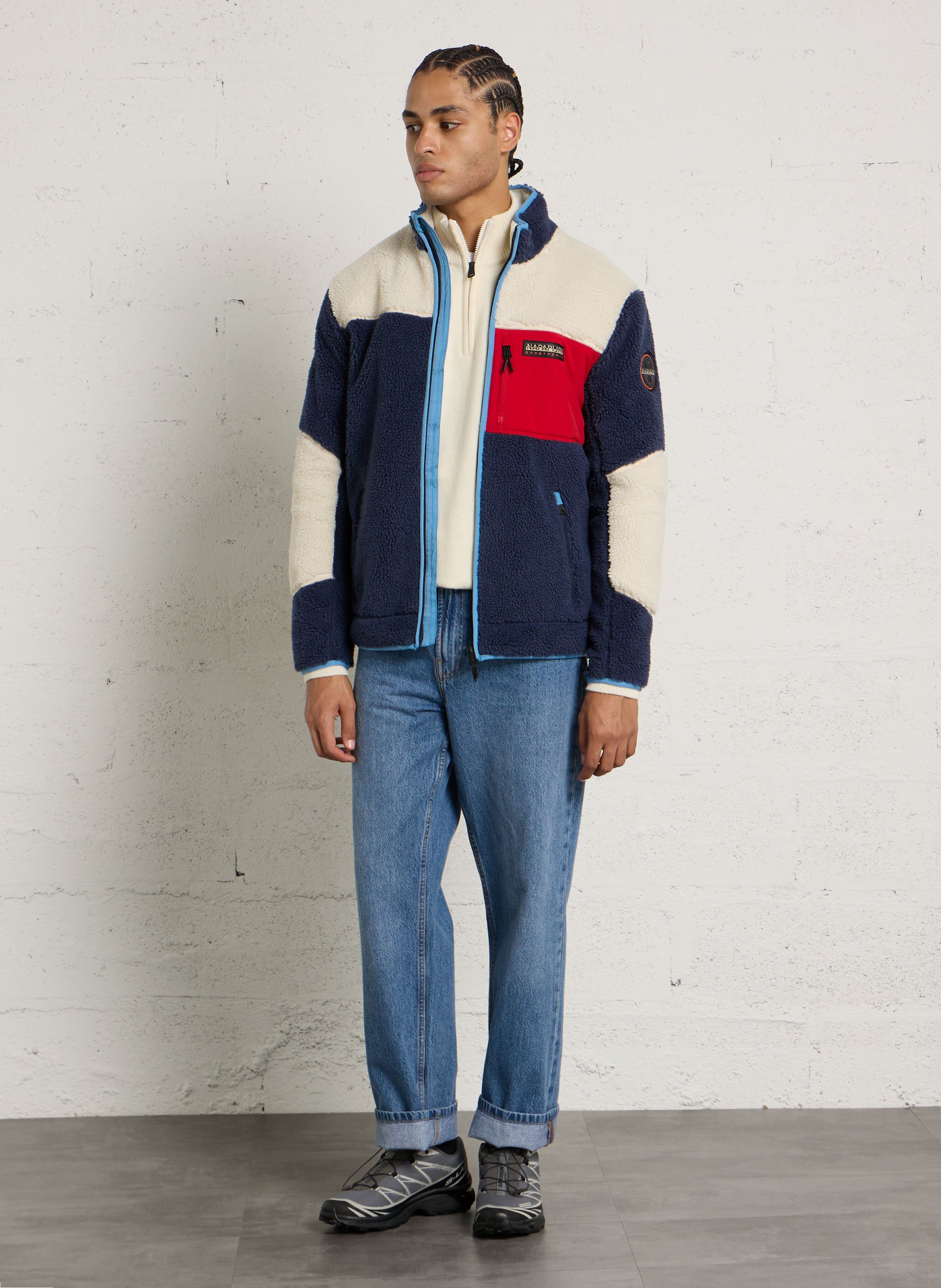 Pull droit en laine mélangée NAPAPIJRI Beige