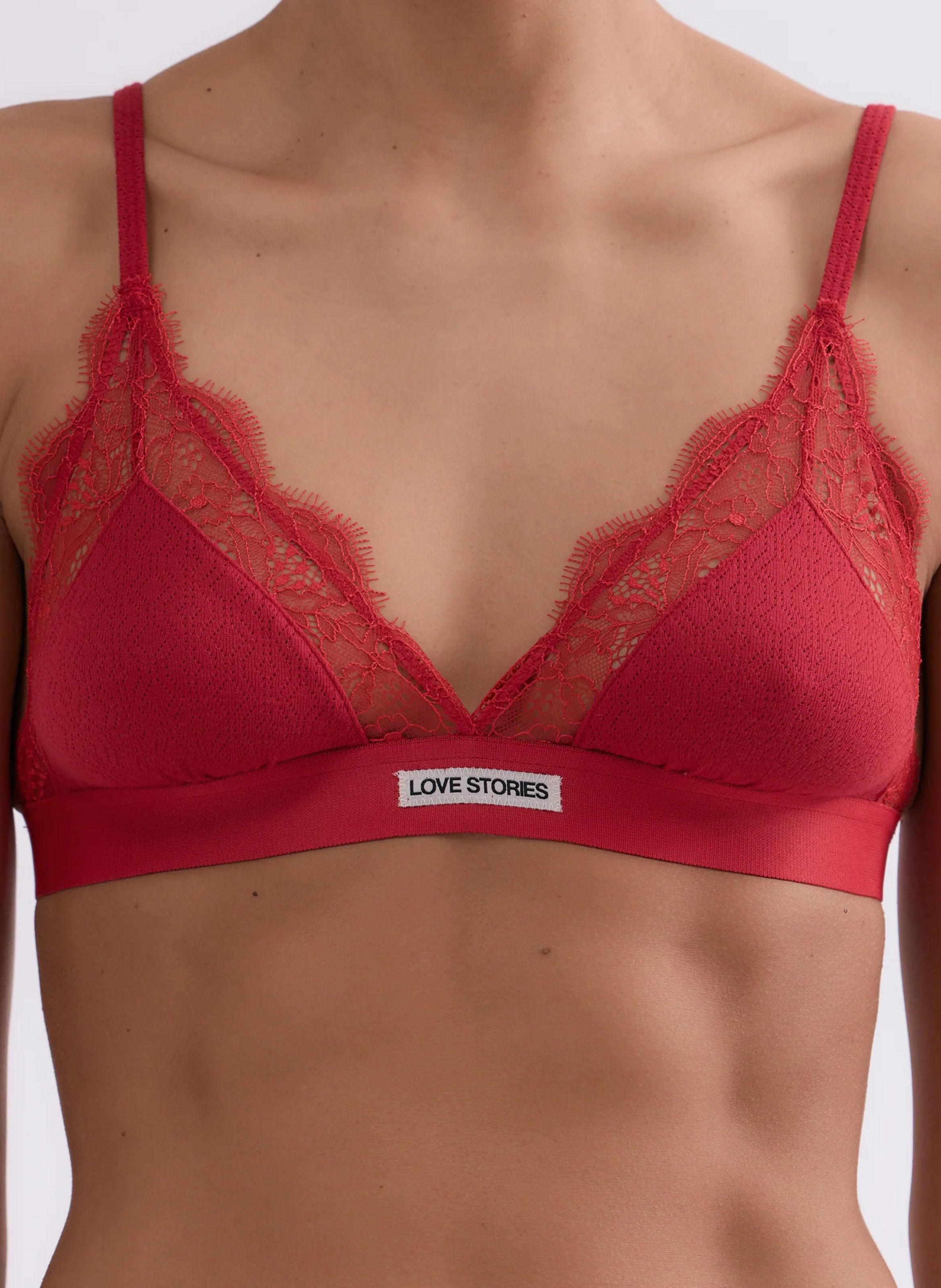 Soutien-gorge triangle à pois LOVE STORIES Rouge