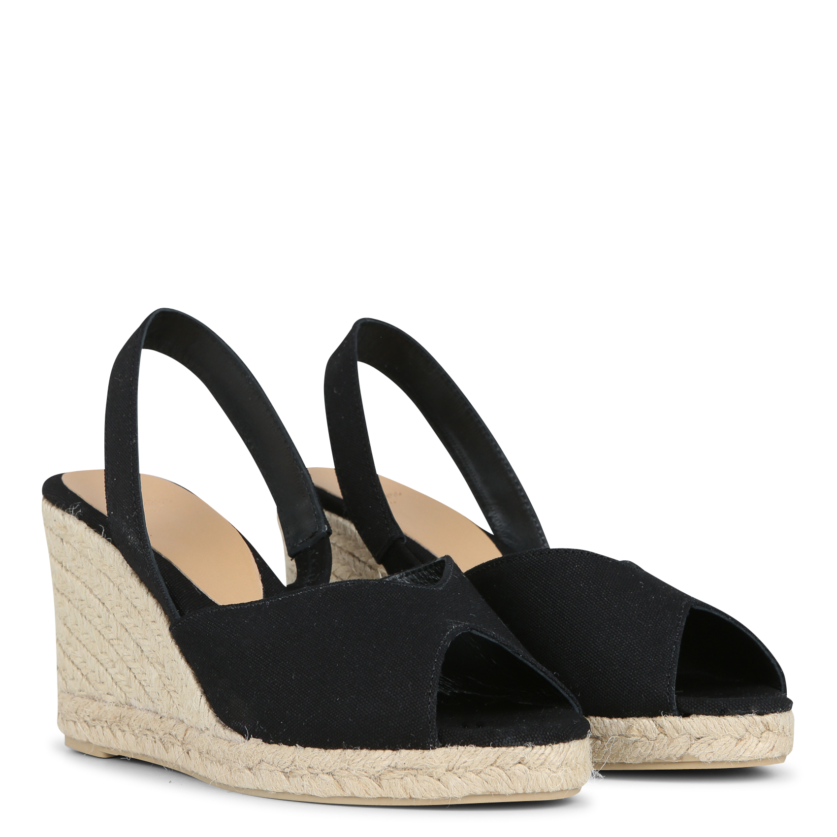 Katoenen sandalen met sleehak CASTANER Zwart