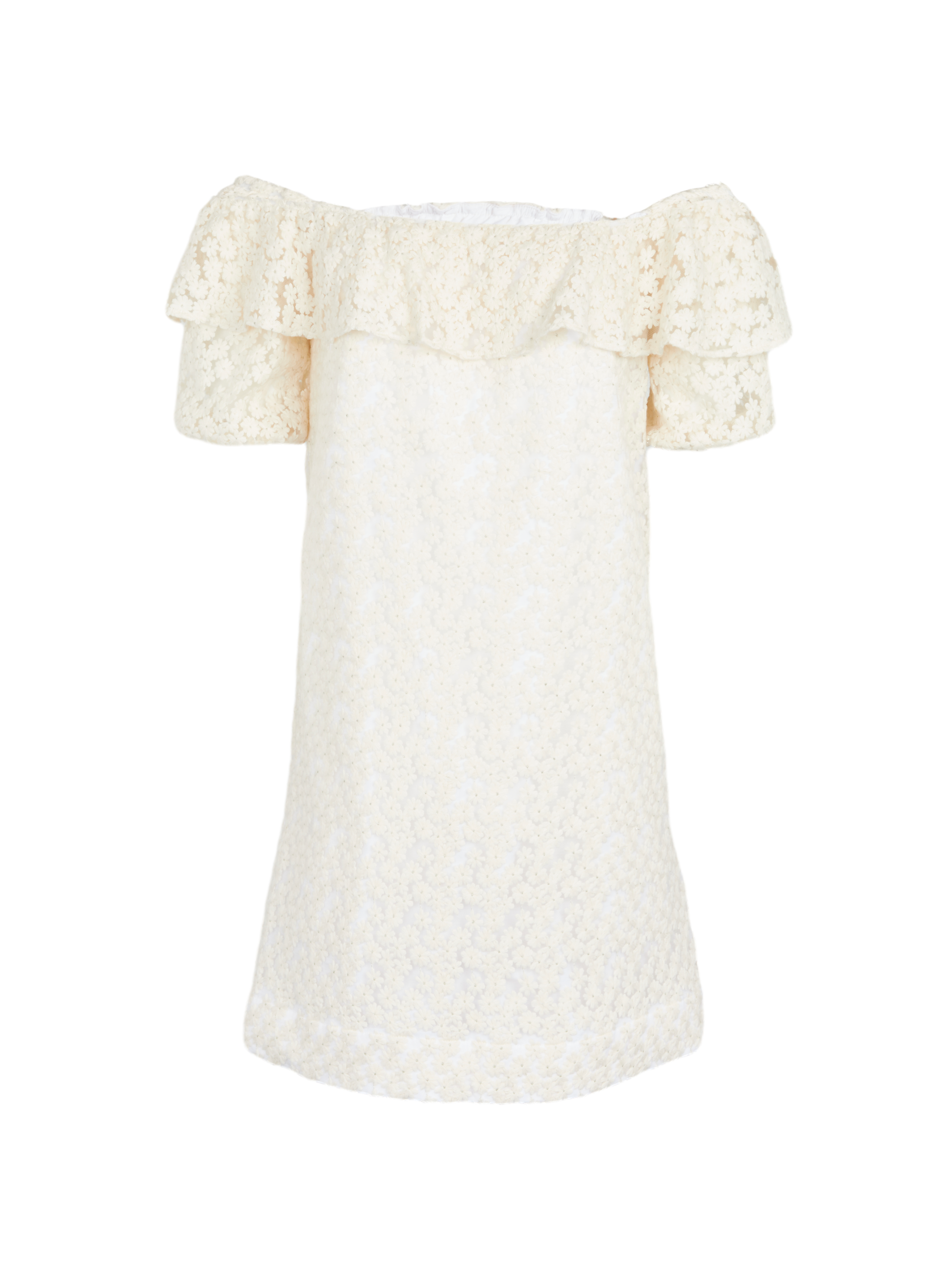 Short off-the-shoulder dress in blended cotton FETE IMPERIALE Beige