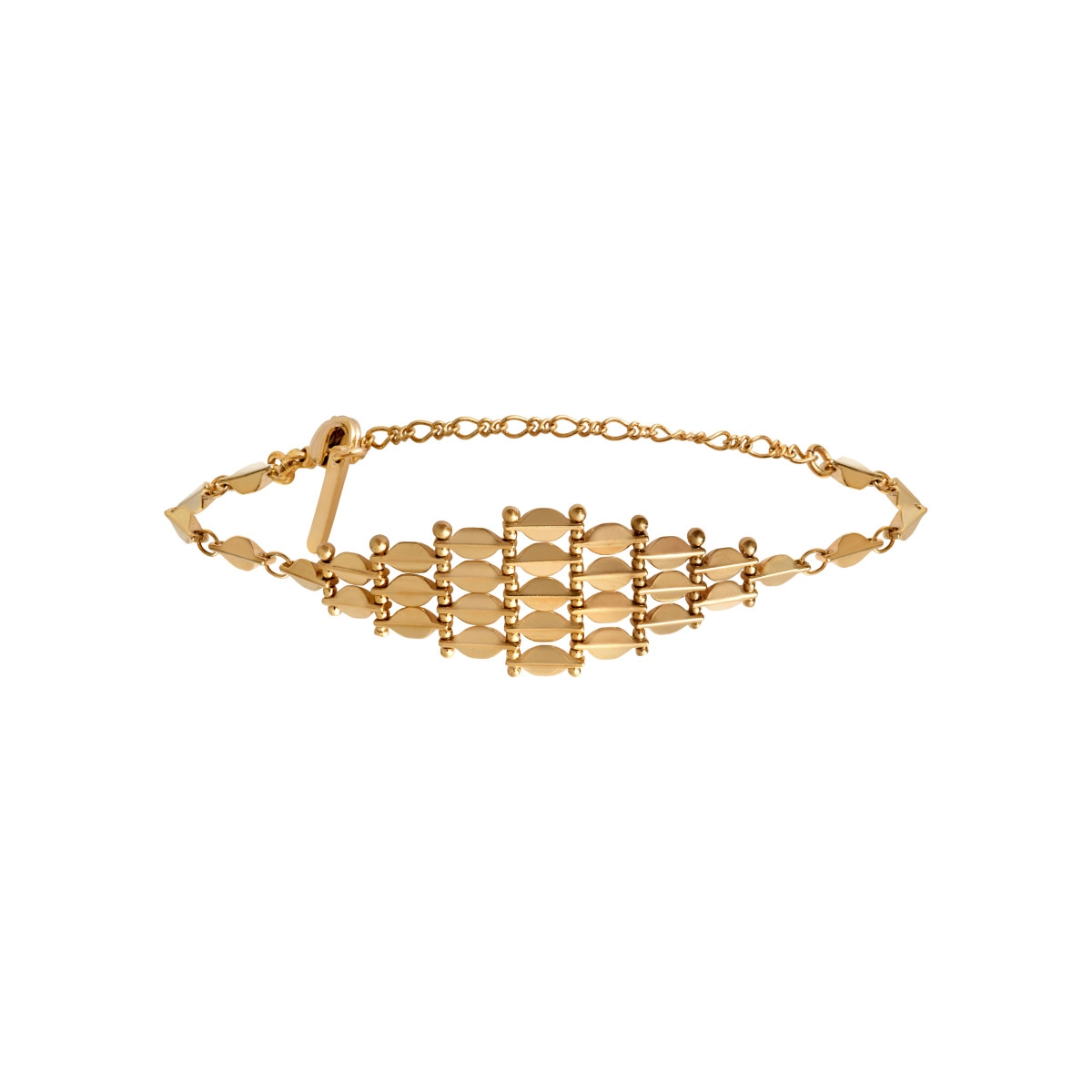 Adjustable fine bracelet in soft mesh SATELLITE PARIS Golden