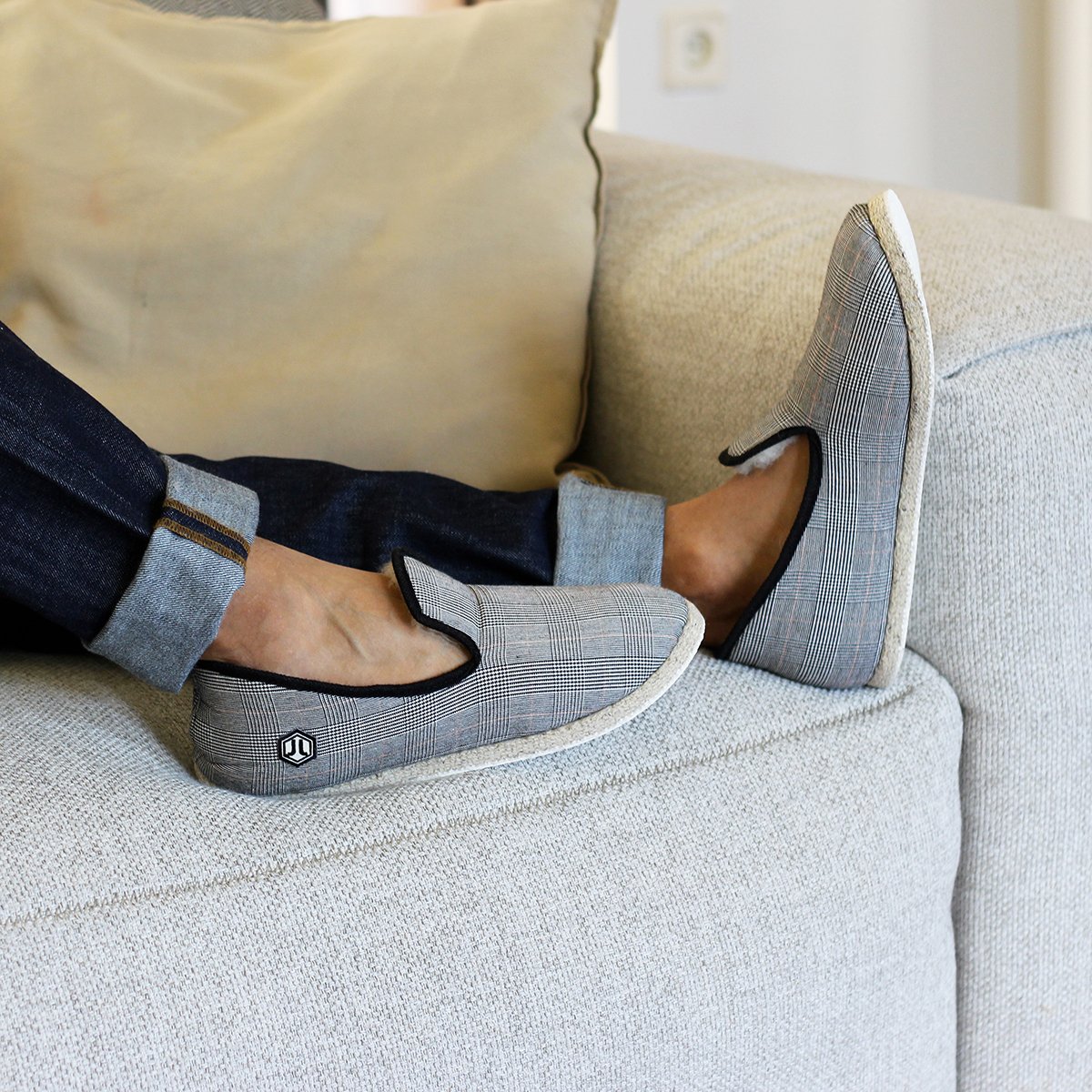 Fabric Charentaise slippers JULES & JENN Black