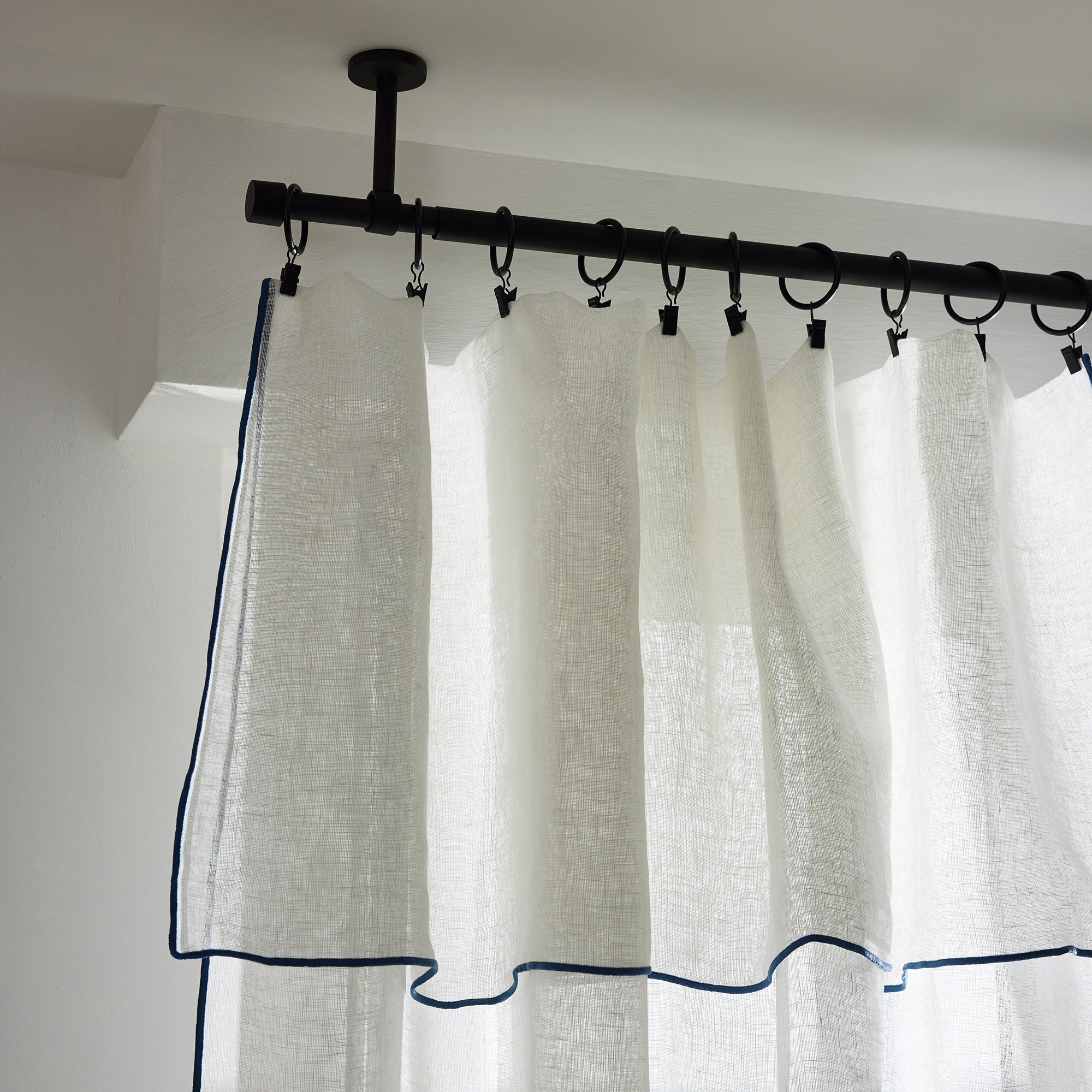 Voile curtain panel MADURA White