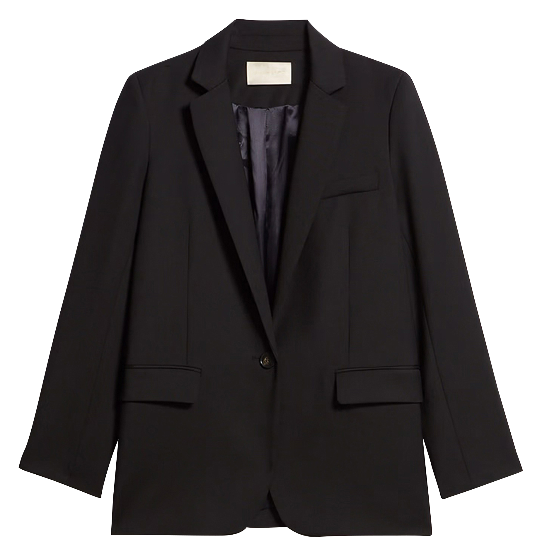 Veste de tailleur droite boutonnée Noir