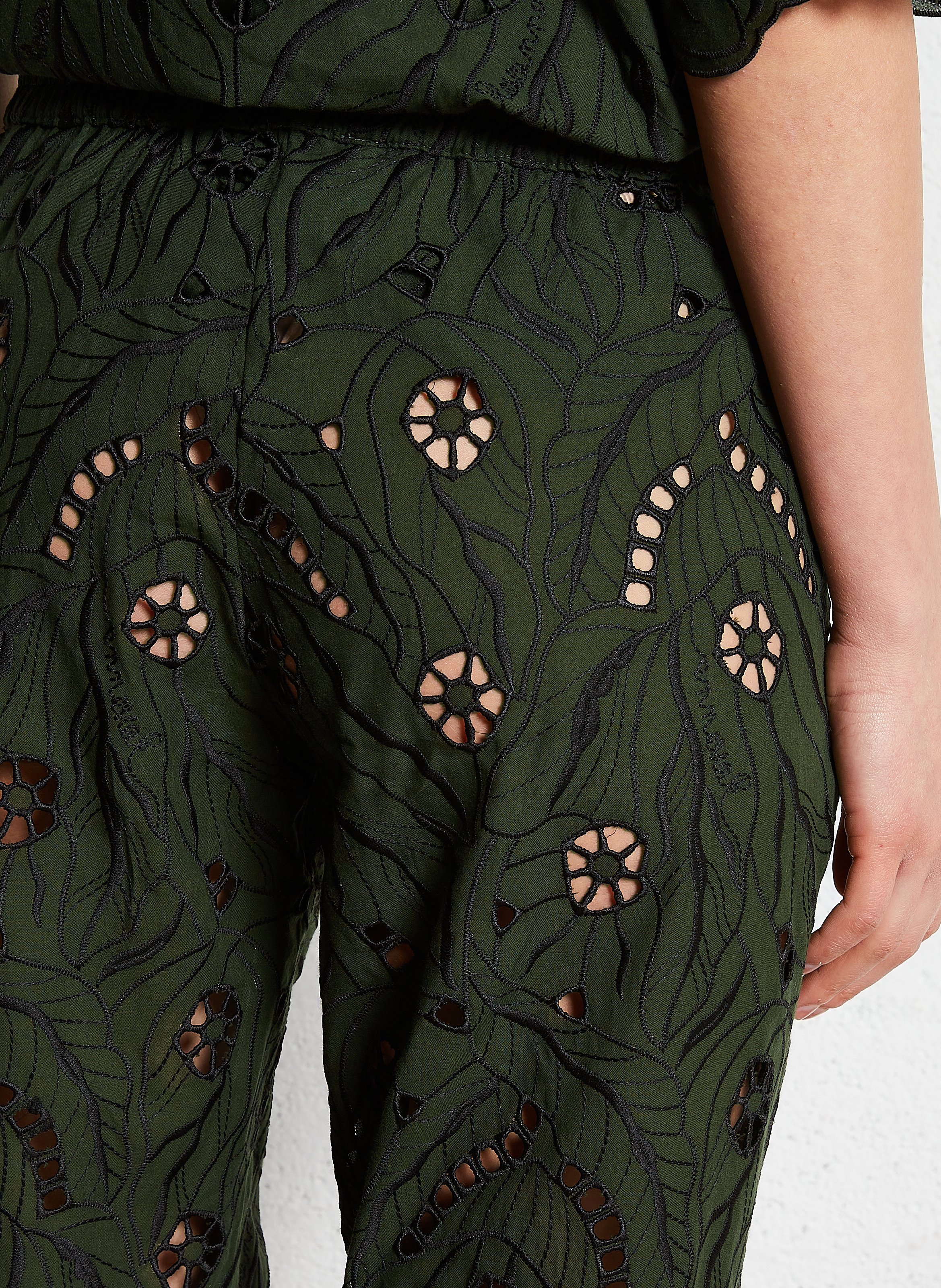 Gerade geschnittene bestickte Hose ROSEANNA Grun