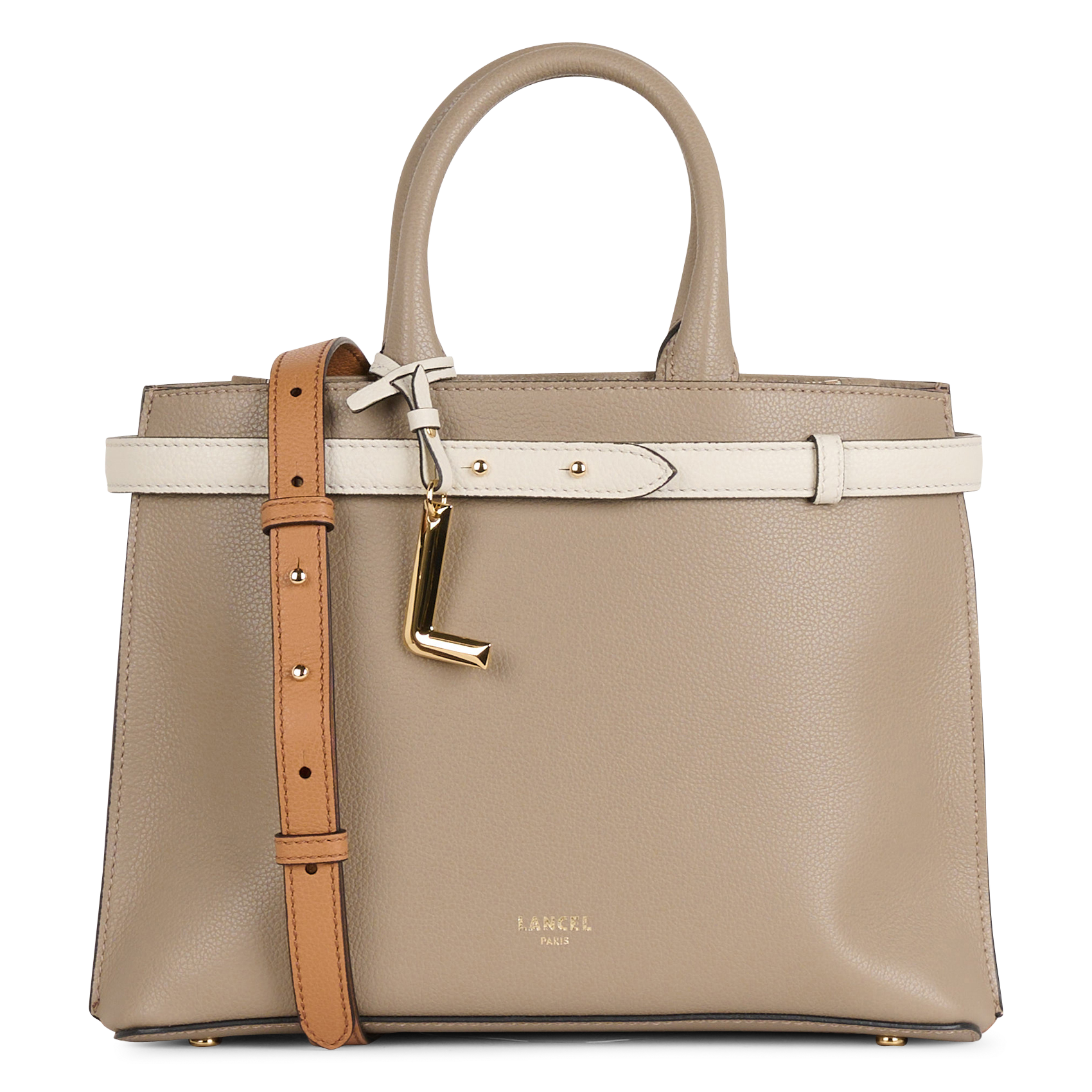 Sac à main en cuir LANCEL Beige