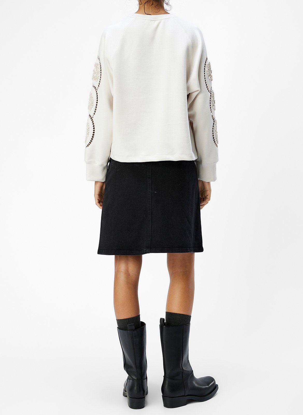 Straight sweatshirt in mixed recycled fibers OBJECT Beige