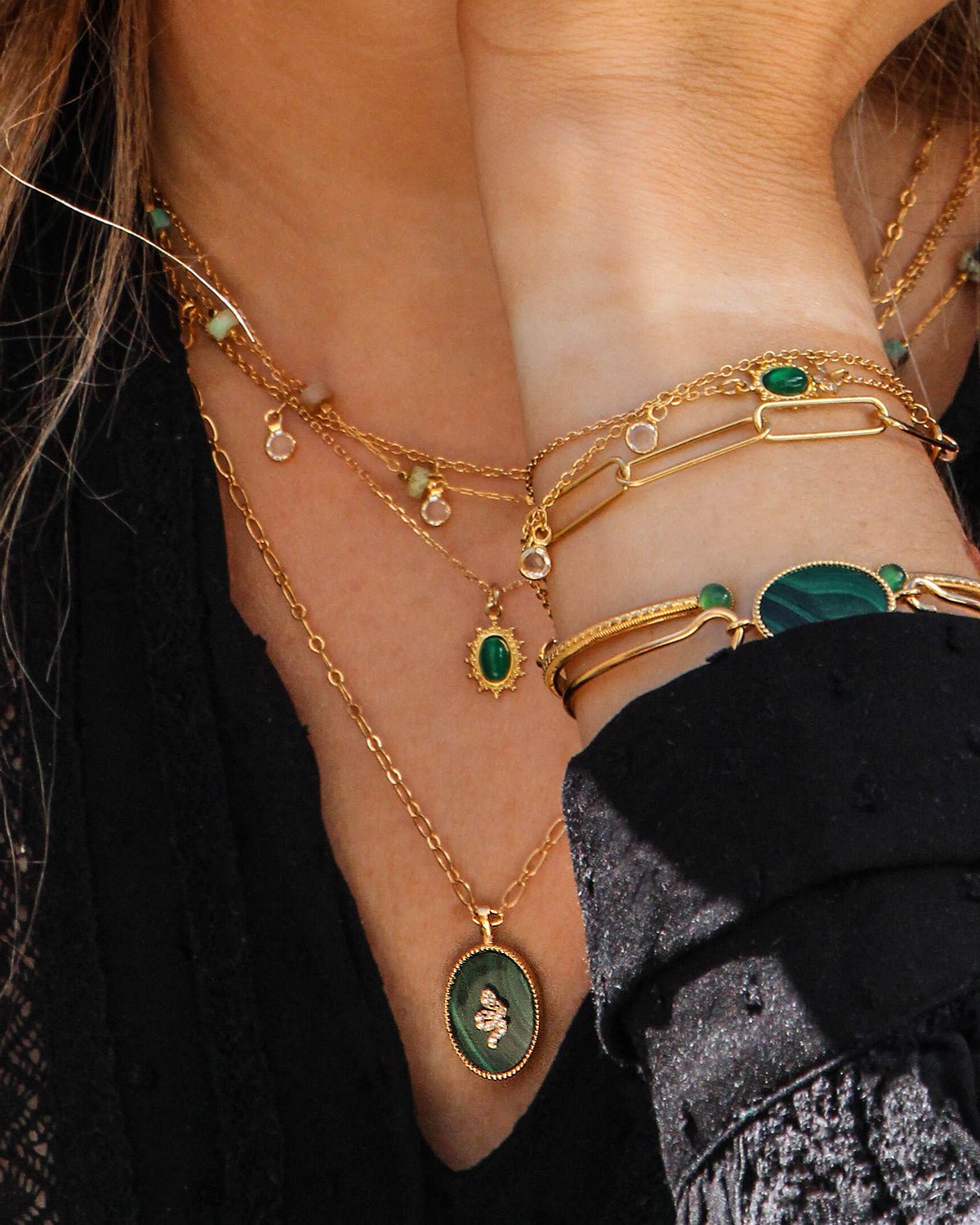 Necklace (snake) NILAI Black