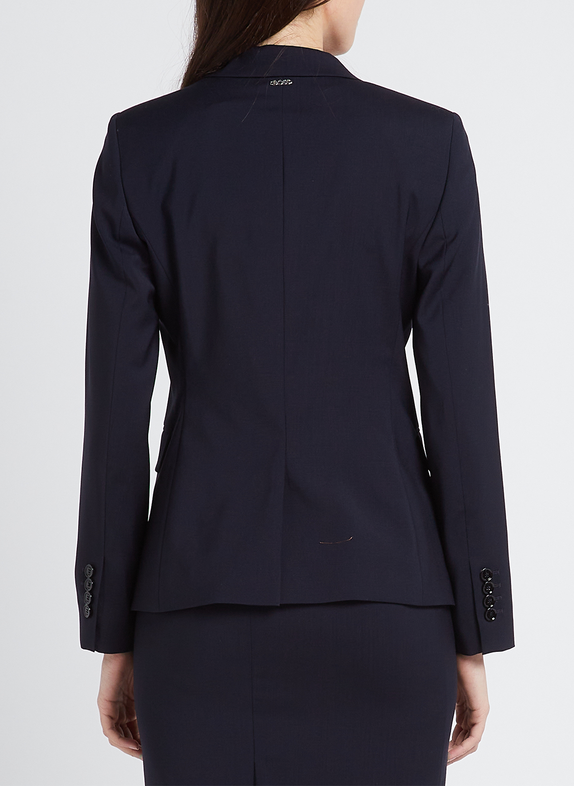 Veste tailleur droite en laine BOSS Bleu