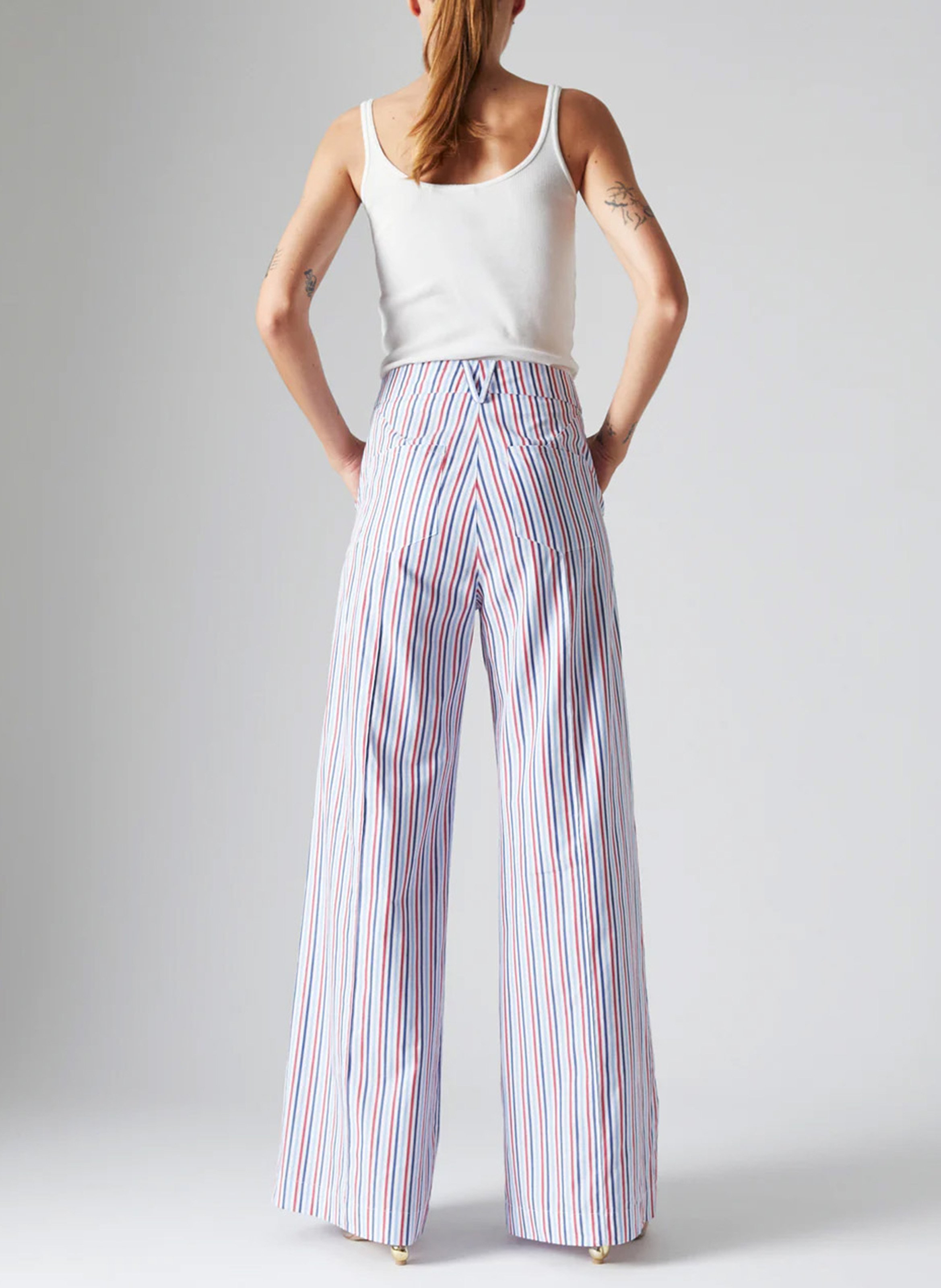 High-waisted wide-leg striped pants THE LABEL EDITION Multicolored