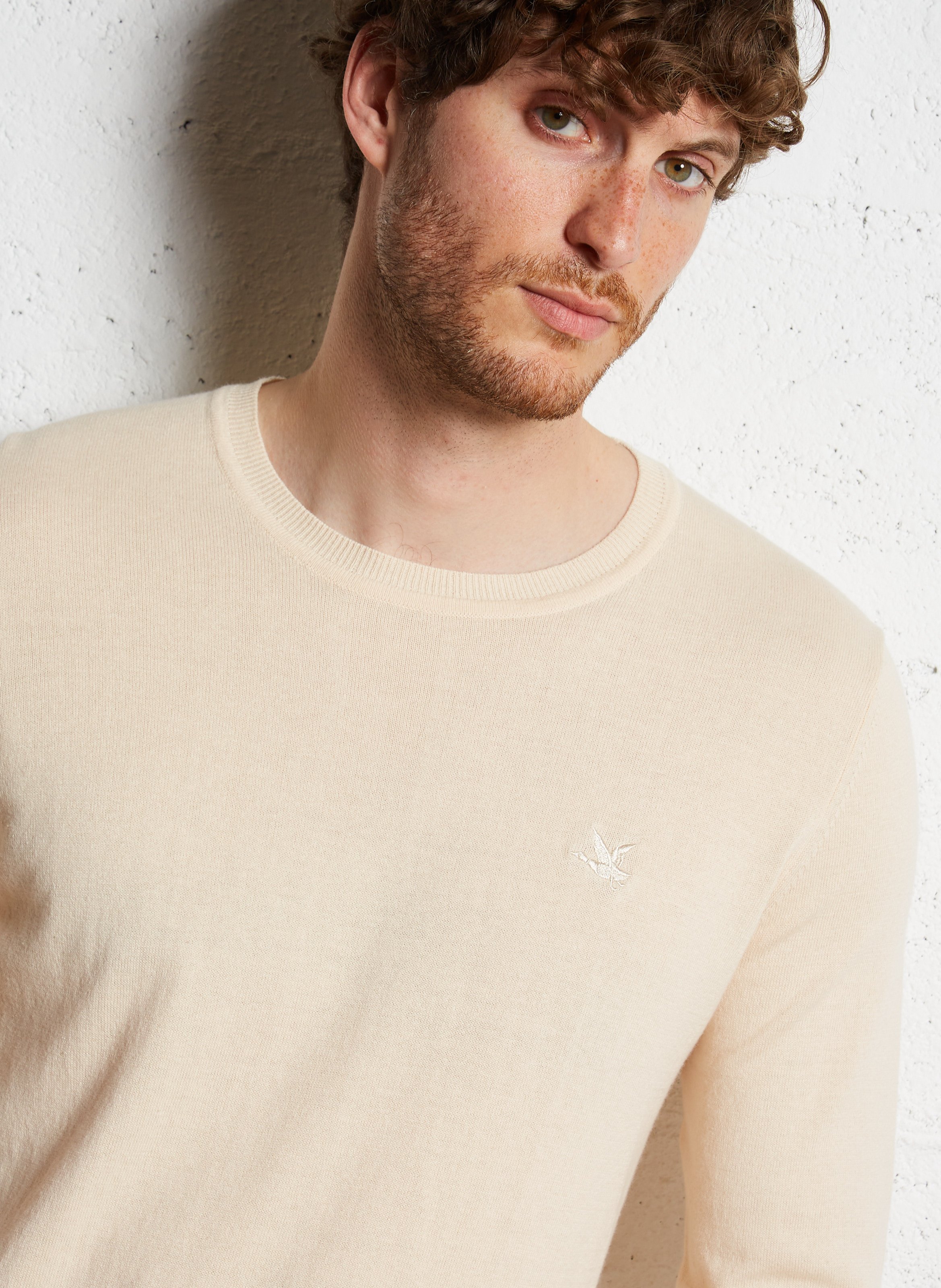 Colour block cotton sweater CHEVIGNON Beige