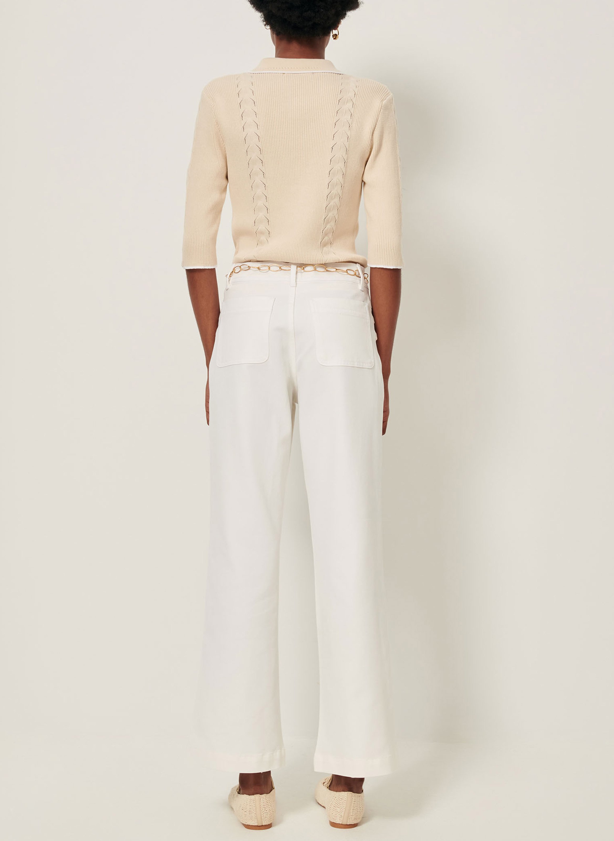 Weite 7/8-Hose Weiss