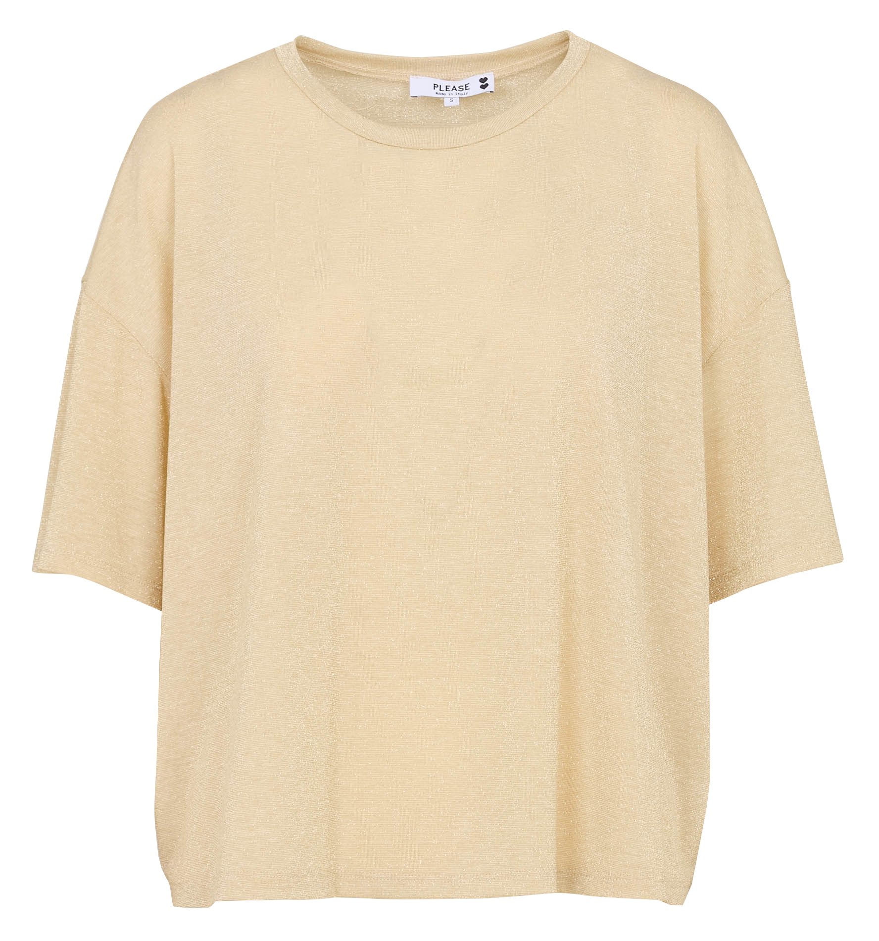 Flowy loose sequined t-shirt PLEASE Beige