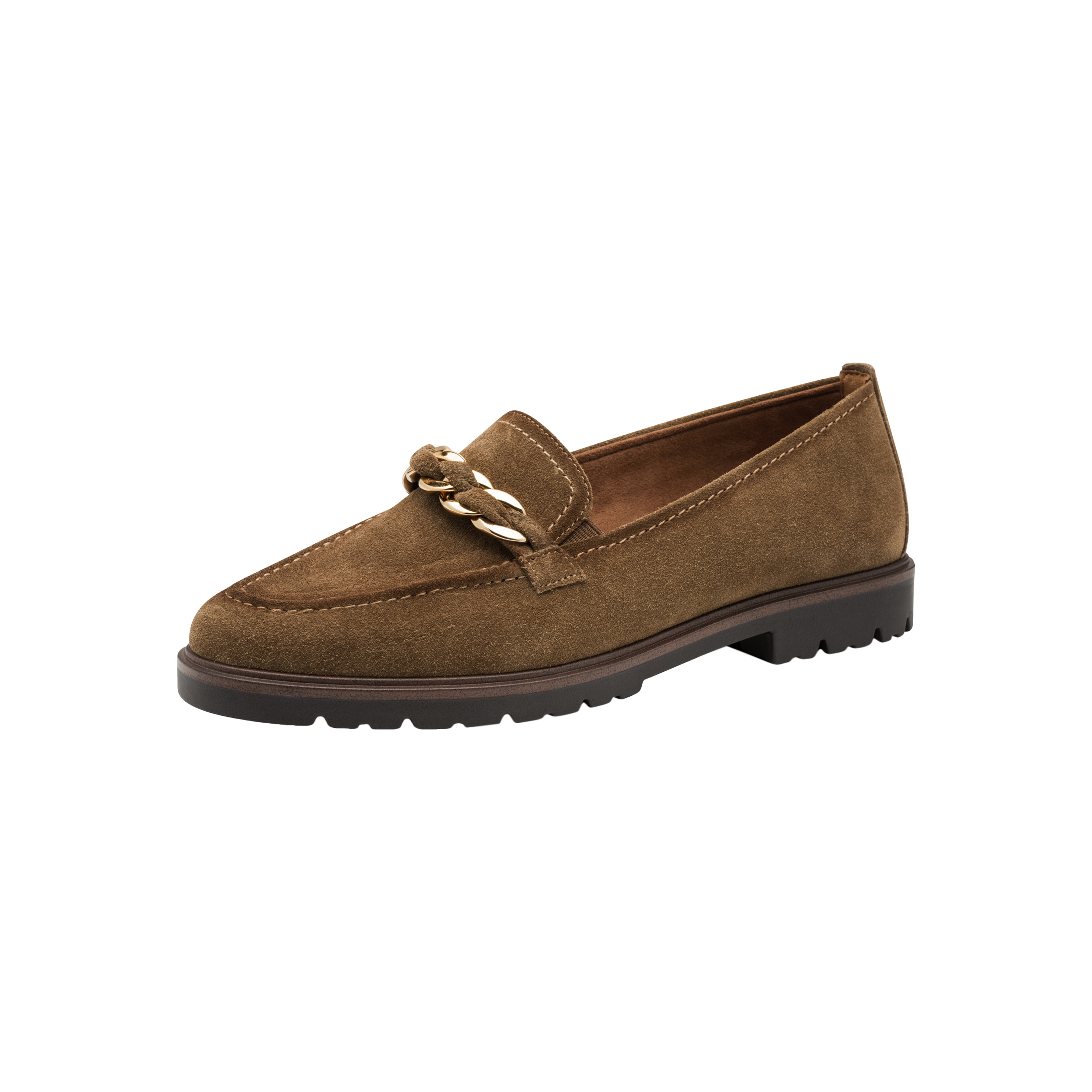 Leather moccasins TAMARIS Brown